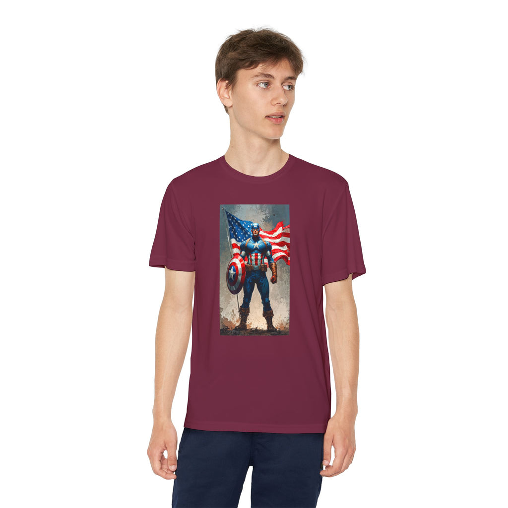 Captain America Superhero Marvel Patriotic, Kids Graphic T-Shirt, Boys Hero Top, Girls Comic Book Clothing, Birthday