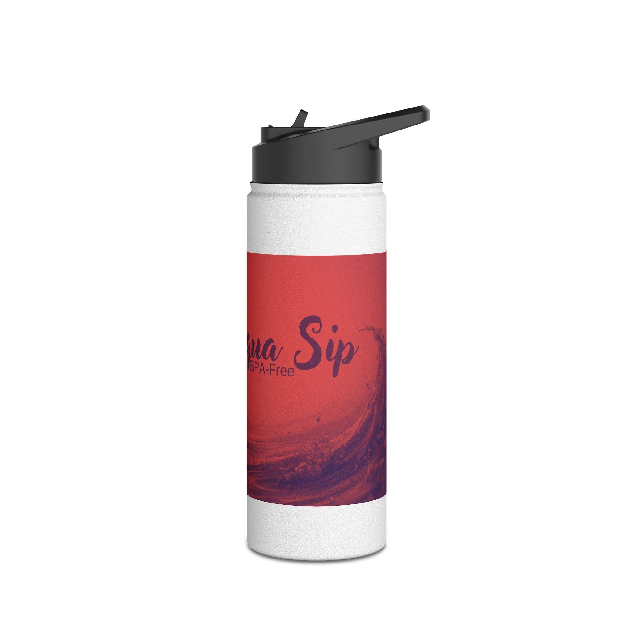 Aqua Wave Stainless Steel Water Bottle, Hydration Gift, Outdoor Adventure, Beach Vibes, Eco-Friendly, Travel Companion