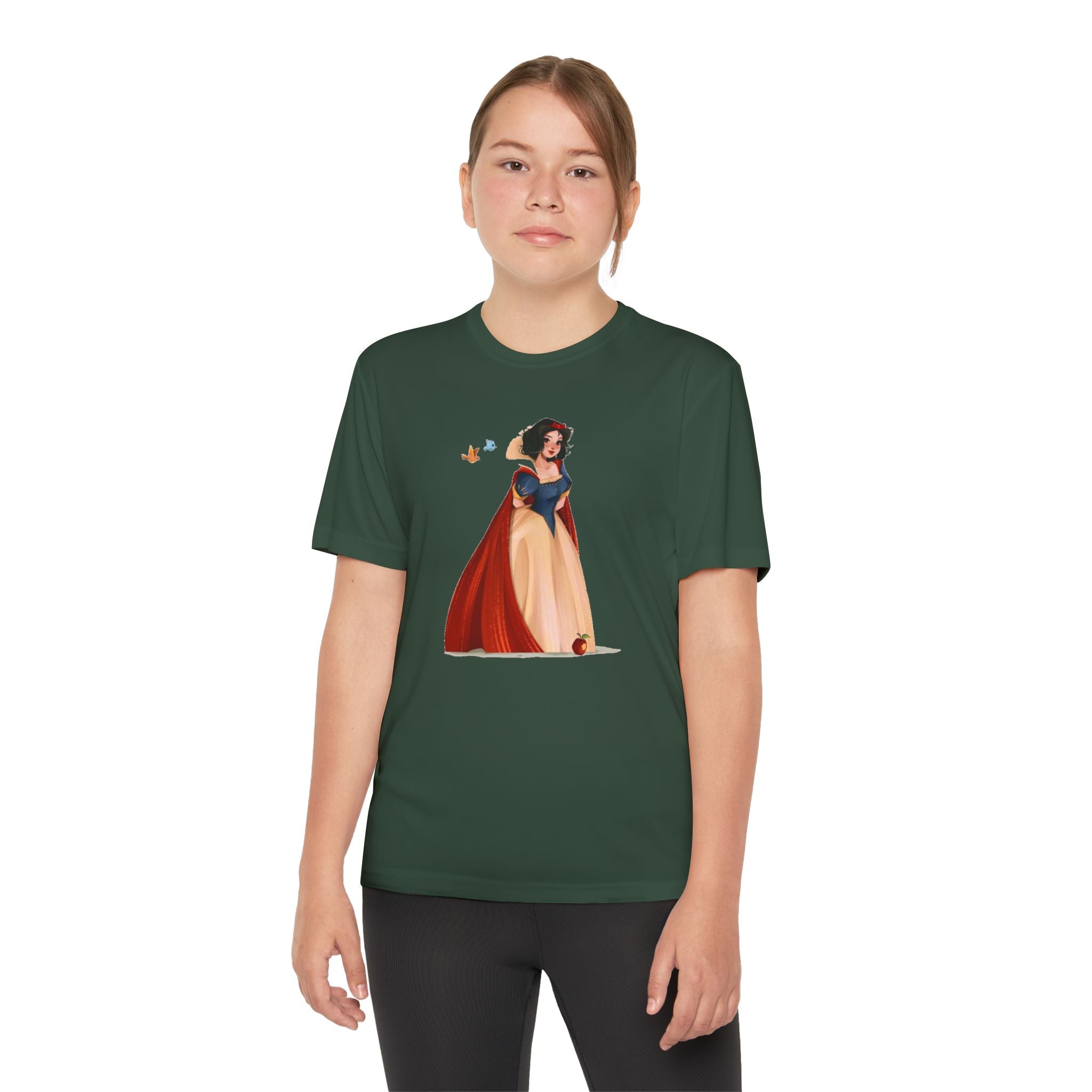 Snow White Youth T-Shirt Sports Graphic Tee, Cool Athletic Shirt for Kids, Perfect for Sports Events, Team Spirit