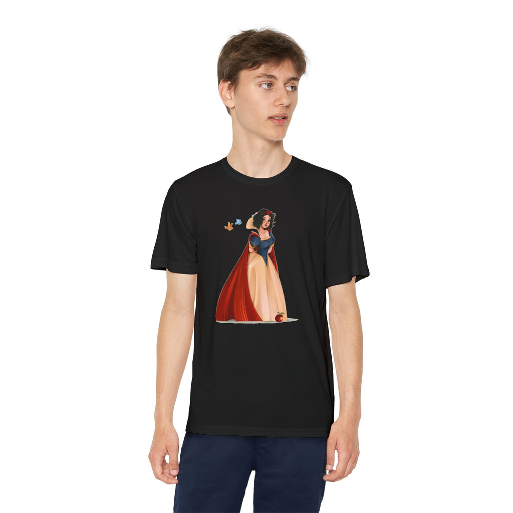 Snow White Youth T-Shirt Sports Graphic Tee, Cool Athletic Shirt for Kids, Perfect for Sports Events, Team Spirit