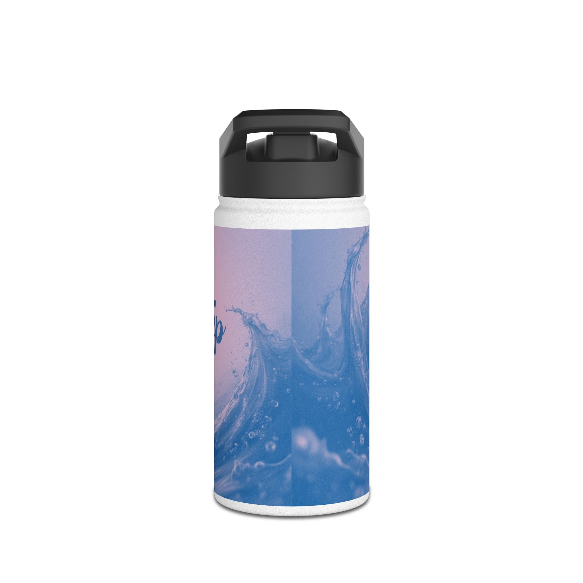 Aqua Wave Stainless Steel Water Bottle, Hydration Gift, Outdoor Adventure, Beach Vibes, Eco-Friendly, Travel Companion