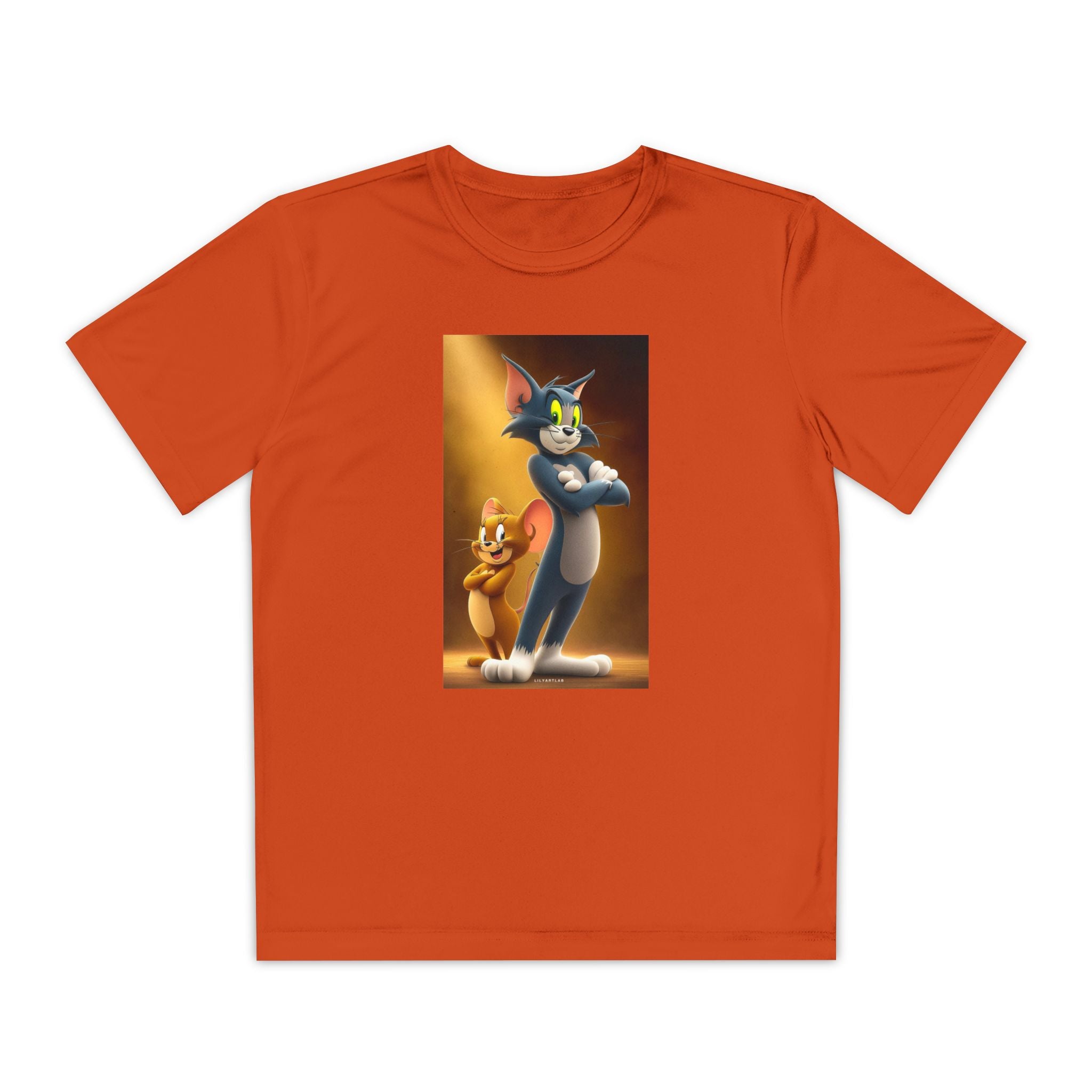 Youth Competitor Tee with Tom And Jerry design, Cartoon Graphic Kid's T-Shirt, Kids Tee, Children's Clothing, Funny Tee for Boys and Girls