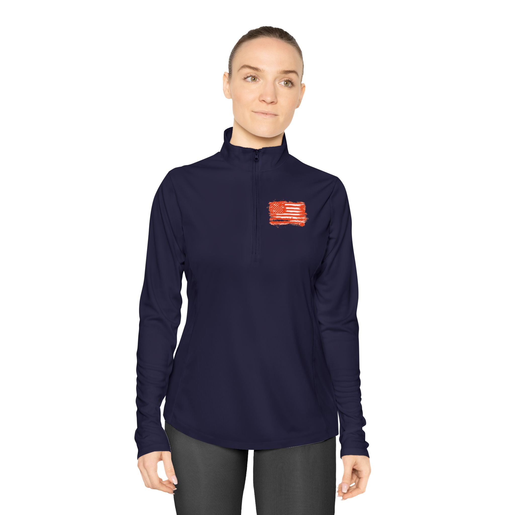 Ladies Quarter-Zip Pullover with Motivational Running Design, Athletic Apparel, Activewear, Sportswear, Fitness Gift, Running Top