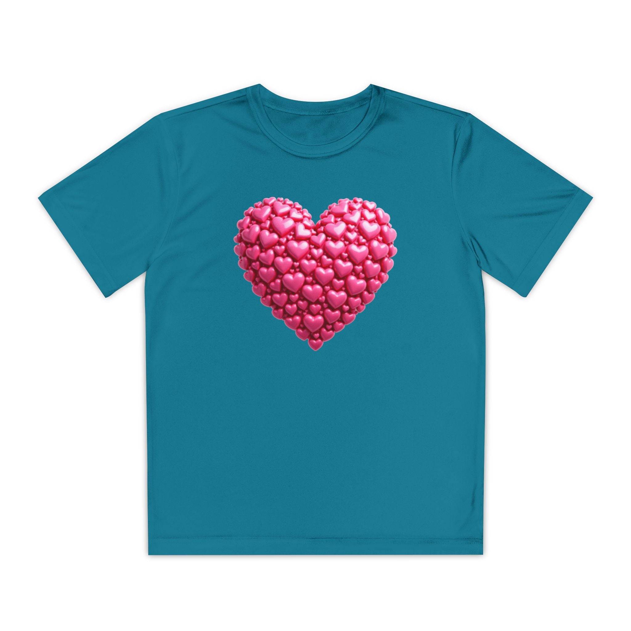 Heart Youth T-Shirt Sports Graphic Tee, Cool Athletic Shirt for Kids, Perfect for Sports Events, Team Spirit
