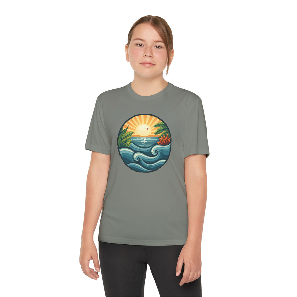 Beach Shirt Youth Competitor Tee, Kids Surf Tee, Summer Vacation Top, Ocean Lover T-Shirt, Coastal Clothing