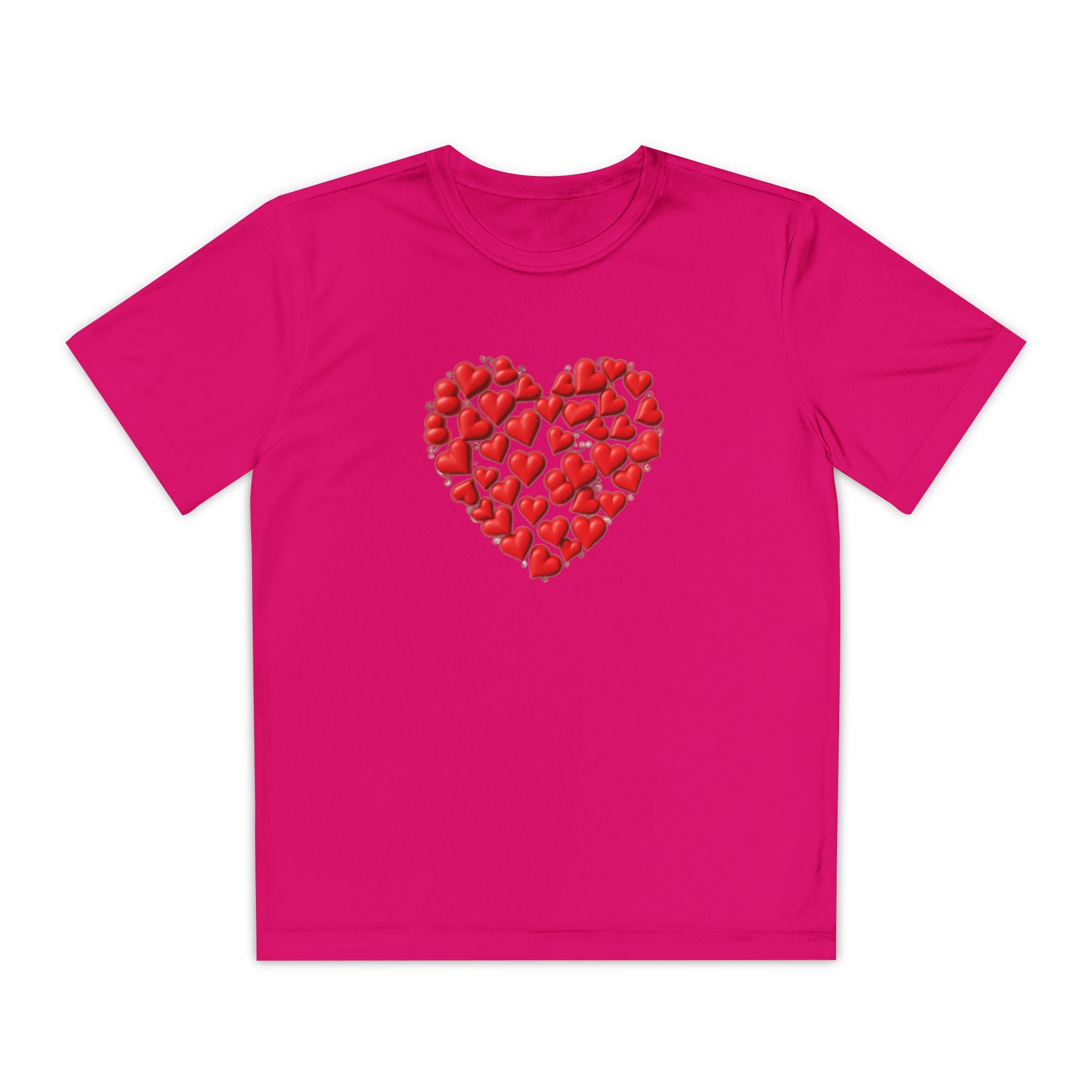 Heart Youth T-Shirt Sports Graphic Tee, Cool Athletic Shirt for Kids, Perfect for Sports Events, Team Spirit