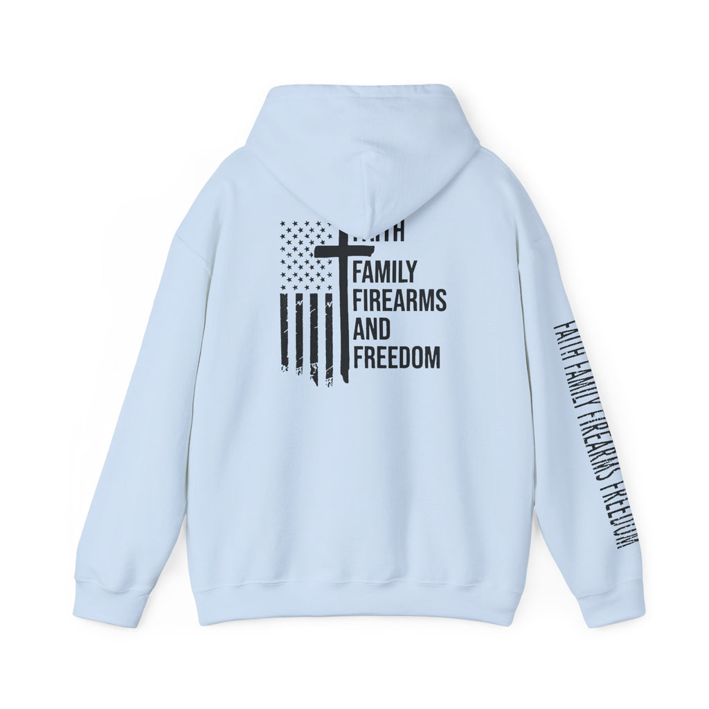 Faith Family Firearms Freedom  Patriotic Hoodie Rebel Spirit Unisex Hoodie