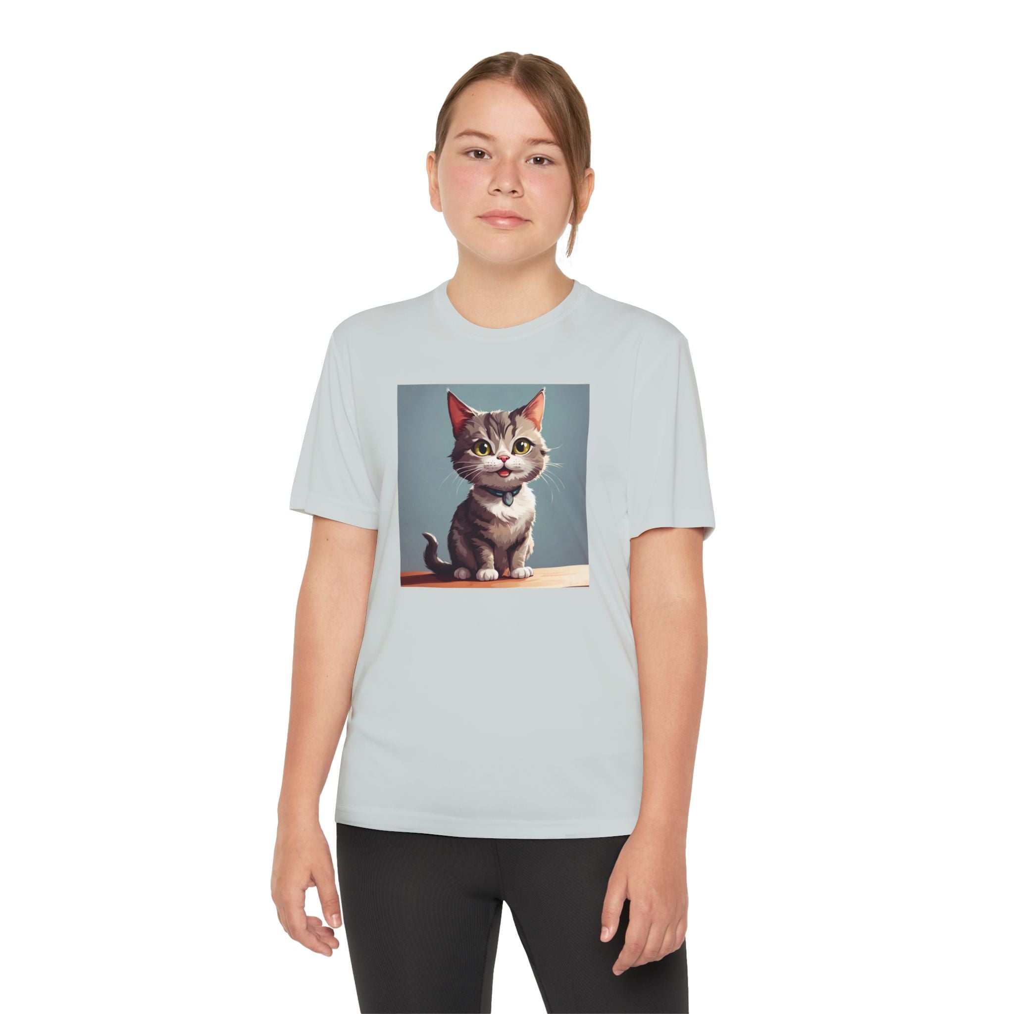Youth Tee, Cute Kitten Graphic Shirt for Kids, Cat Lover Gift, Animal Theme Top, Children's Clothing, Feline Print Apparel