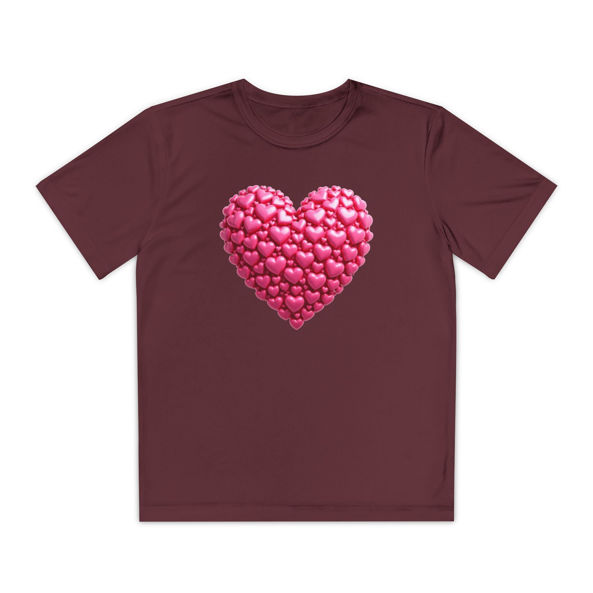 Heart Youth T-Shirt Sports Graphic Tee, Cool Athletic Shirt for Kids, Perfect for Sports Events, Team Spirit