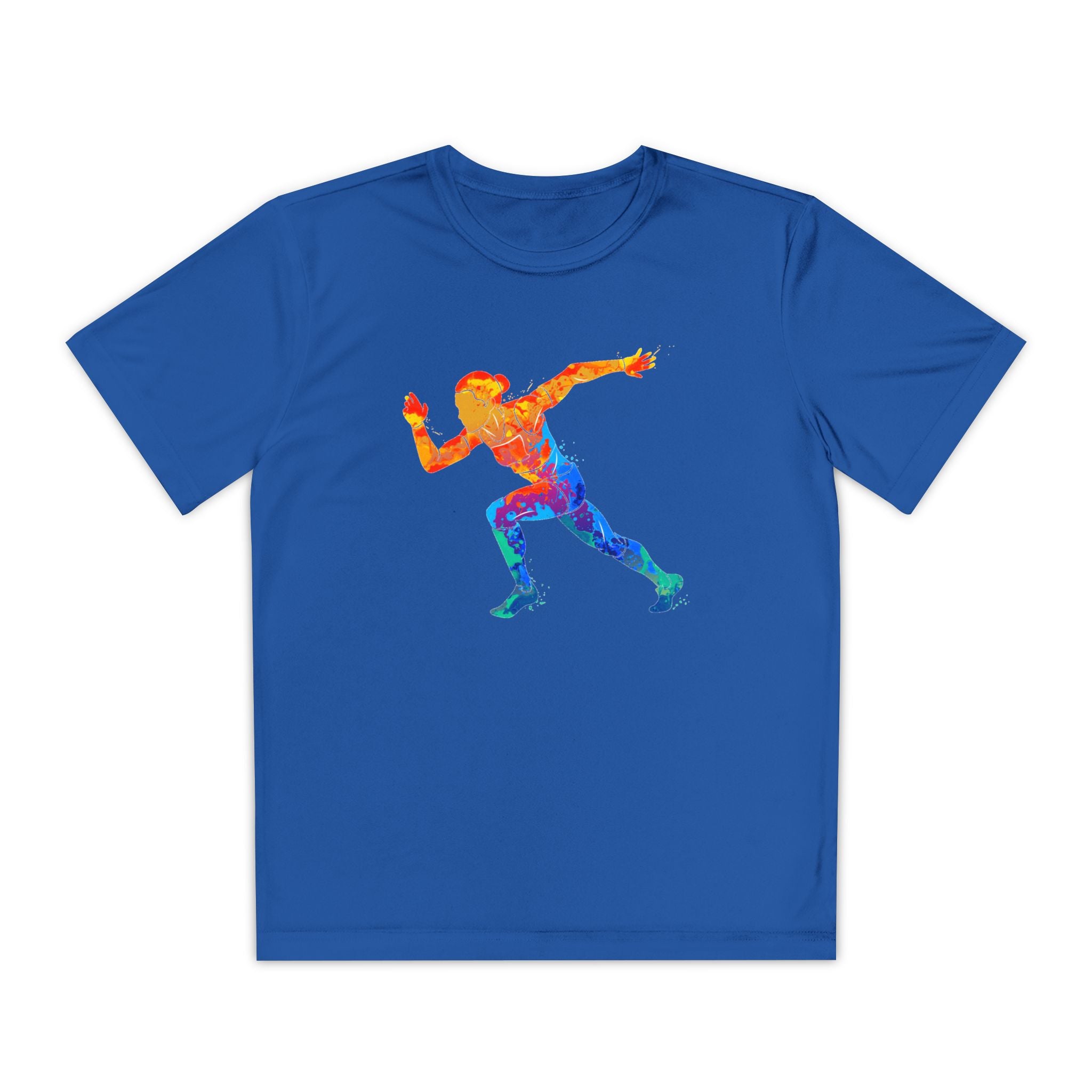 Running Youth T-Shirt Sports Graphic Tee, Cool Athletic Shirt for Kids, Perfect for Sports Events, Team Spirit