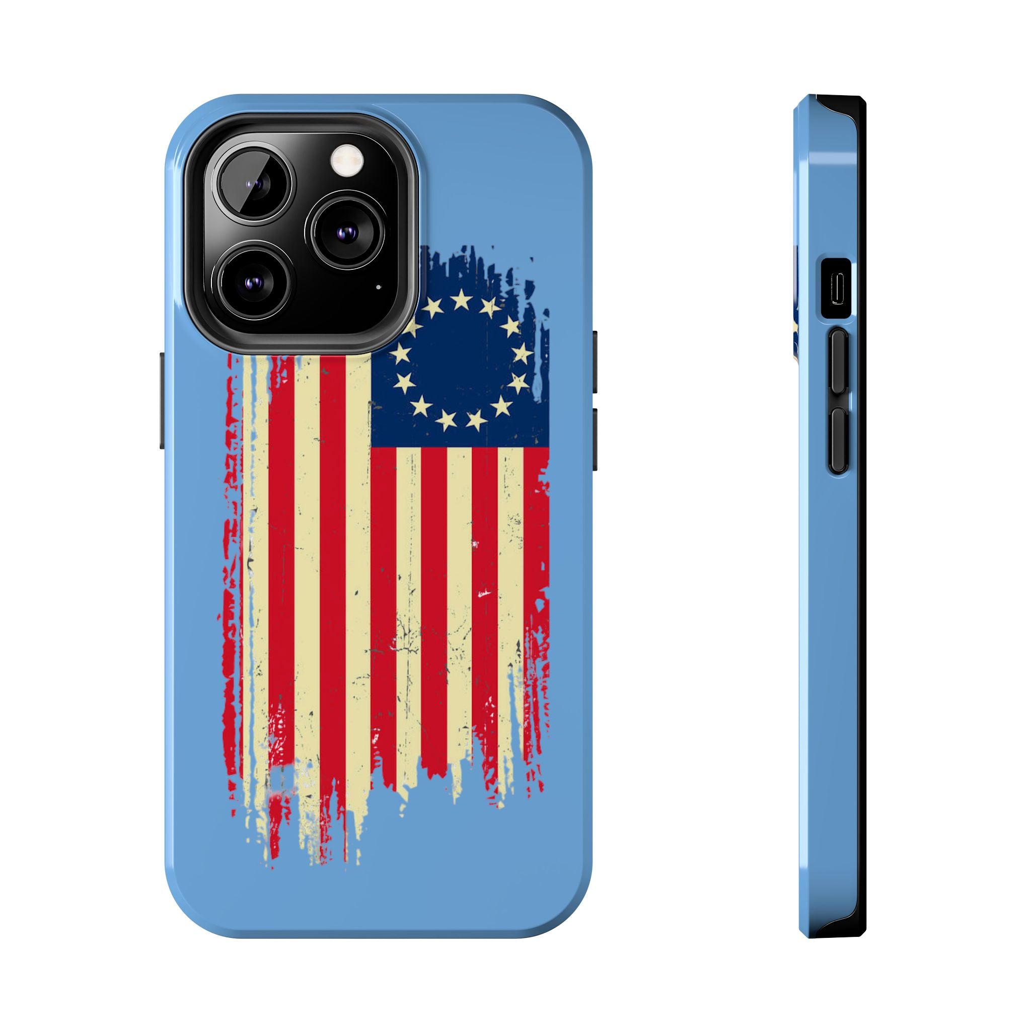 Patriotic Phone Cases with Vintage Flag Design, Tough Case for Independence Day, Memorial Day, 4th of July, Gift for Veterans, USA Pride