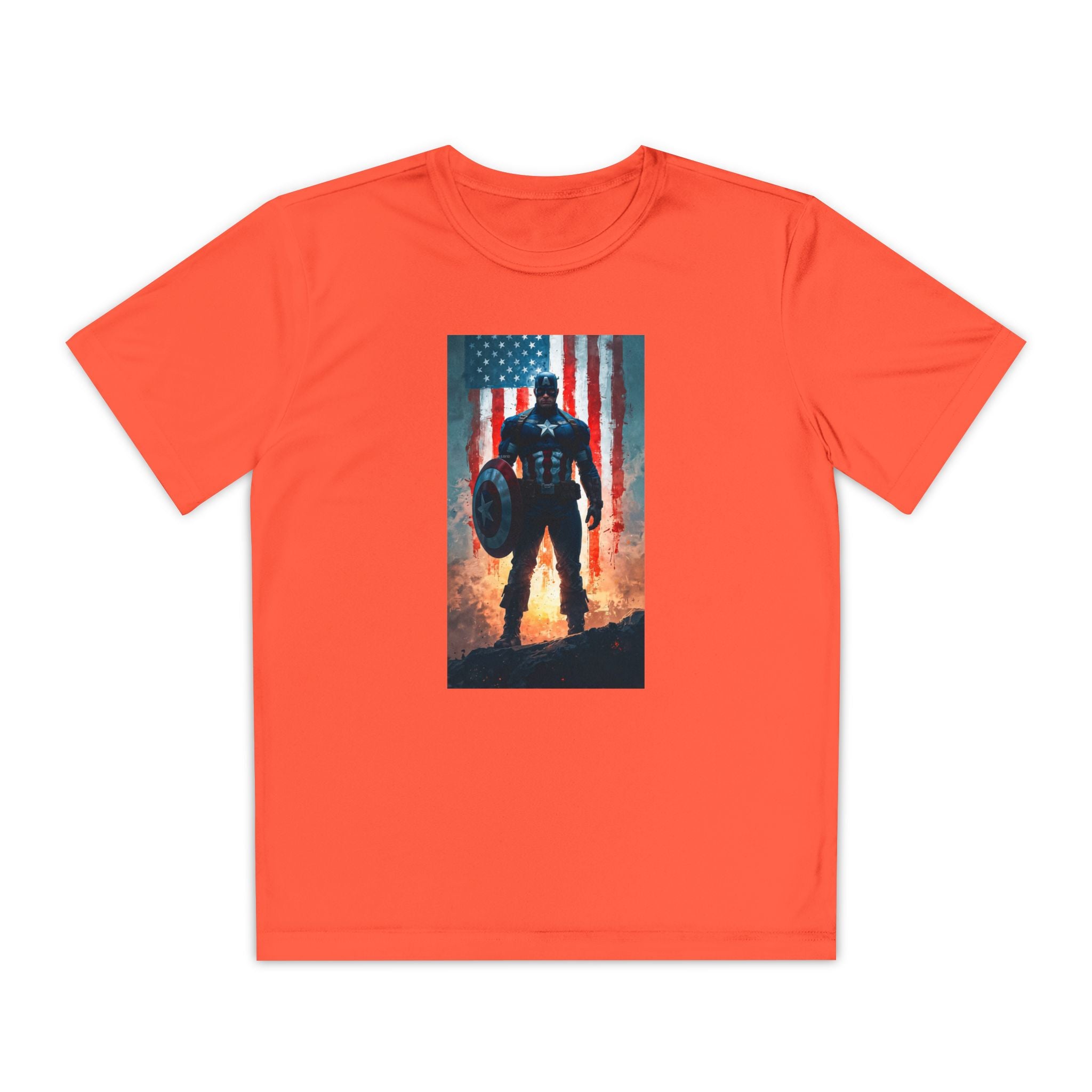 Captain America Superhero Marvel Patriotic, Kids Graphic T-Shirt, Boys Hero Top, Girls Comic Book Clothing, Birthday