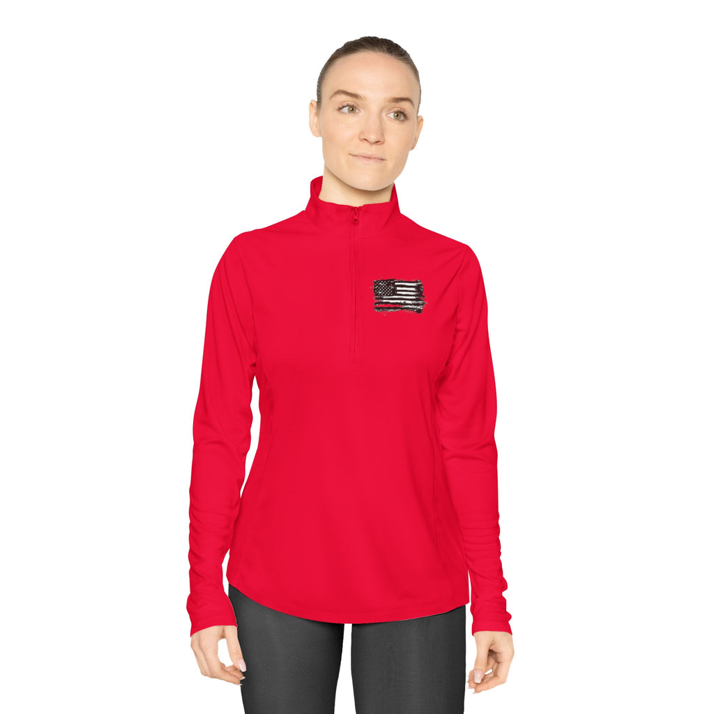 Ladies Quarter-Zip Pullover with Motivational Running Design, Athletic Apparel, Activewear, Sportswear, Fitness Gift, Running Top