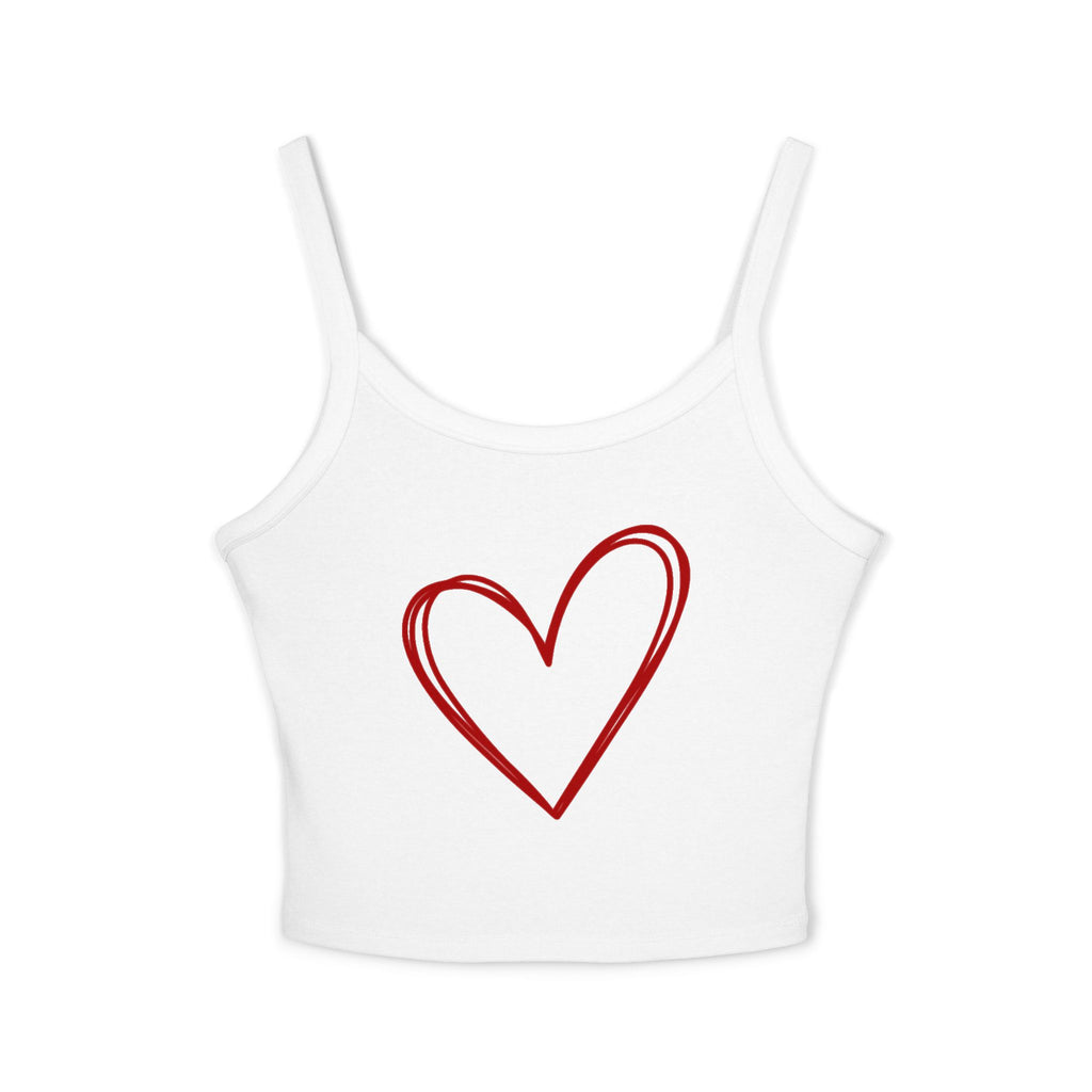 Heart Tank Top, Love Cami, Valentine's Day Shirt, Romantic Sleeveless Tee, Women's Summer Blouse, Cute Spaghetti Strap Tank