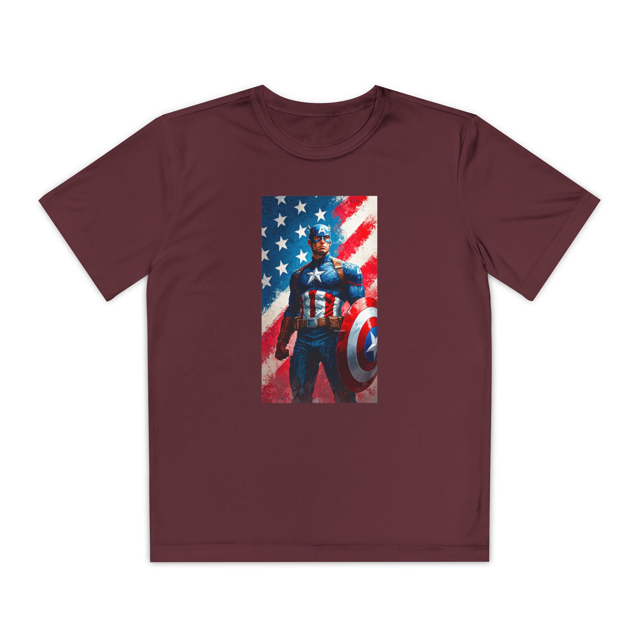Captain America Superhero Marvel Patriotic, Kids Graphic T-Shirt, Boys Hero Top, Girls Comic Book Clothing, Birthday
