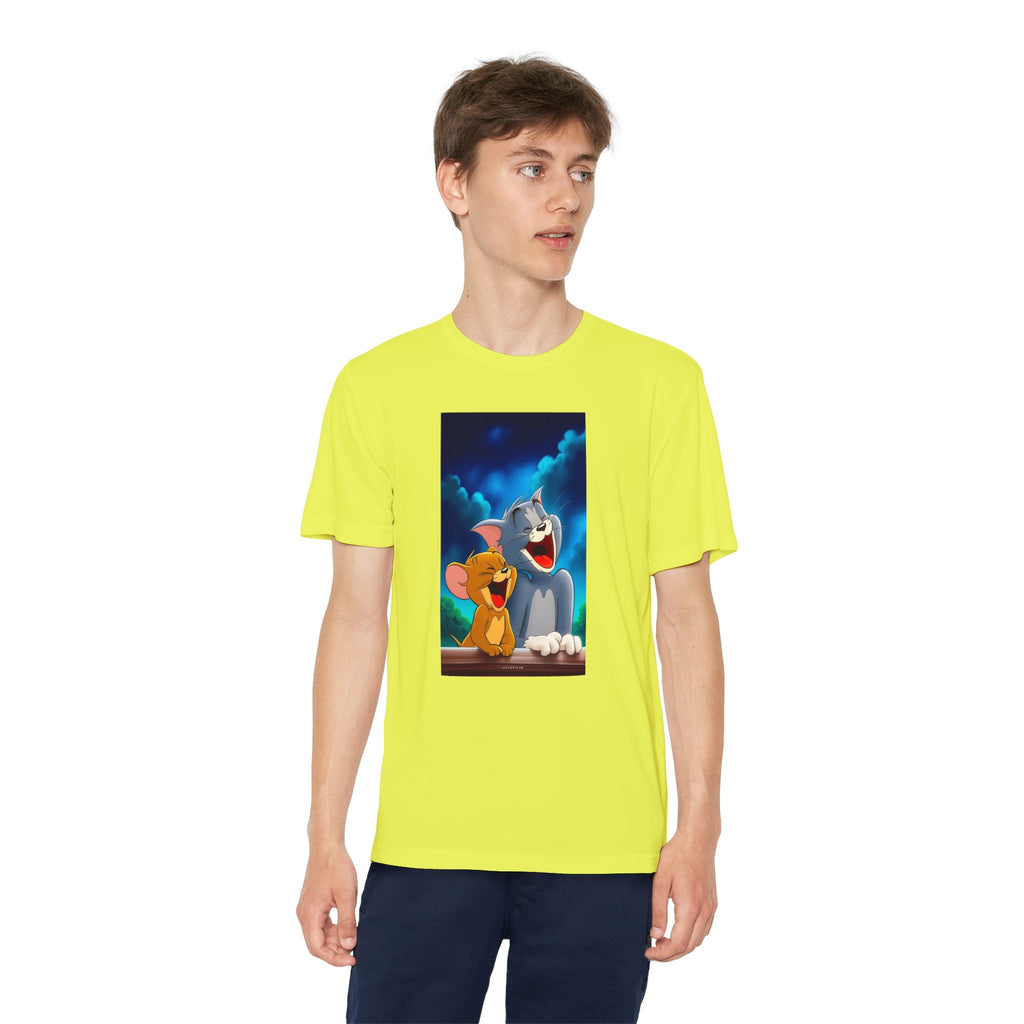 Youth Competitor Tee with Tom And Jerry design, Cartoon Graphic Kid's T-Shirt, Kids Tee, Children's Clothing, Funny Tee for Boys and Girls