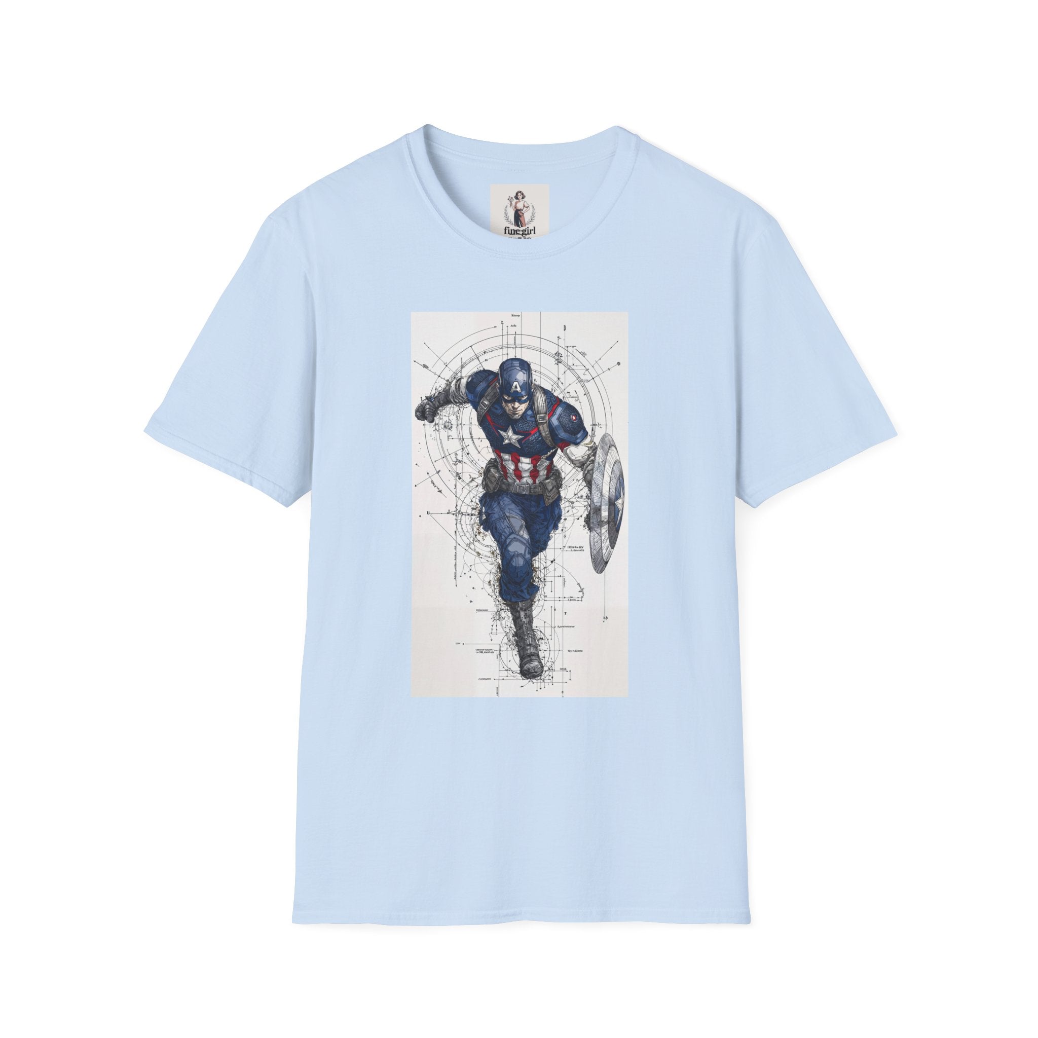 Captain America Superhero Marvel Unisex Softstyle T-Shirt, Comic Book Tee, Geeky Clothing, Cosplay Costume Top