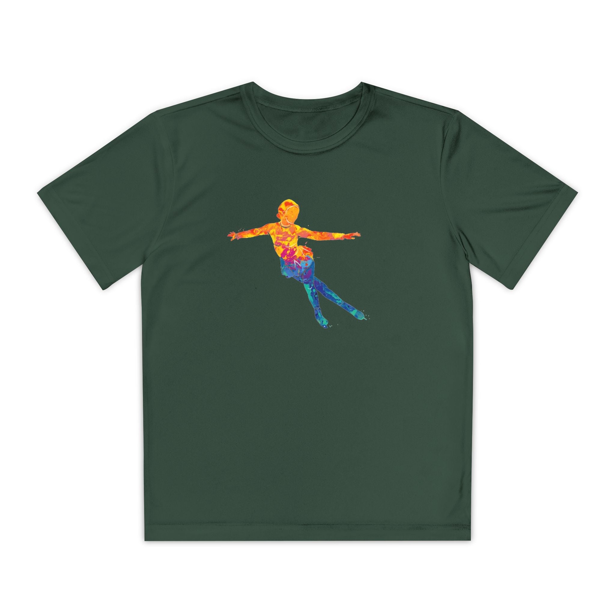 Ice Skating Youth Sports Graphic Tee, Cool Athletic Shirt for Kids, Perfect for Sports Events, Team Spirit, Birthday Gift, Summer Activities