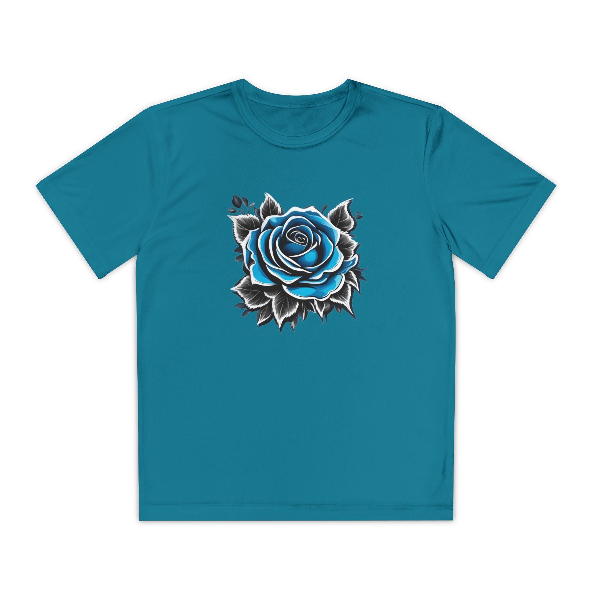 Flower Youth T-Shirt Sports Graphic Tee, Cool Athletic Shirt for Kids