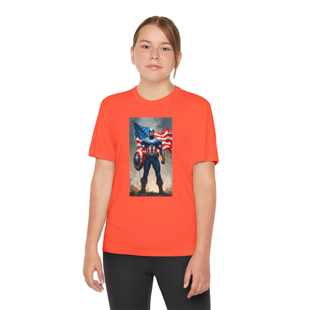 Captain America Superhero Marvel Patriotic, Kids Graphic T-Shirt, Boys Hero Top, Girls Comic Book Clothing, Birthday