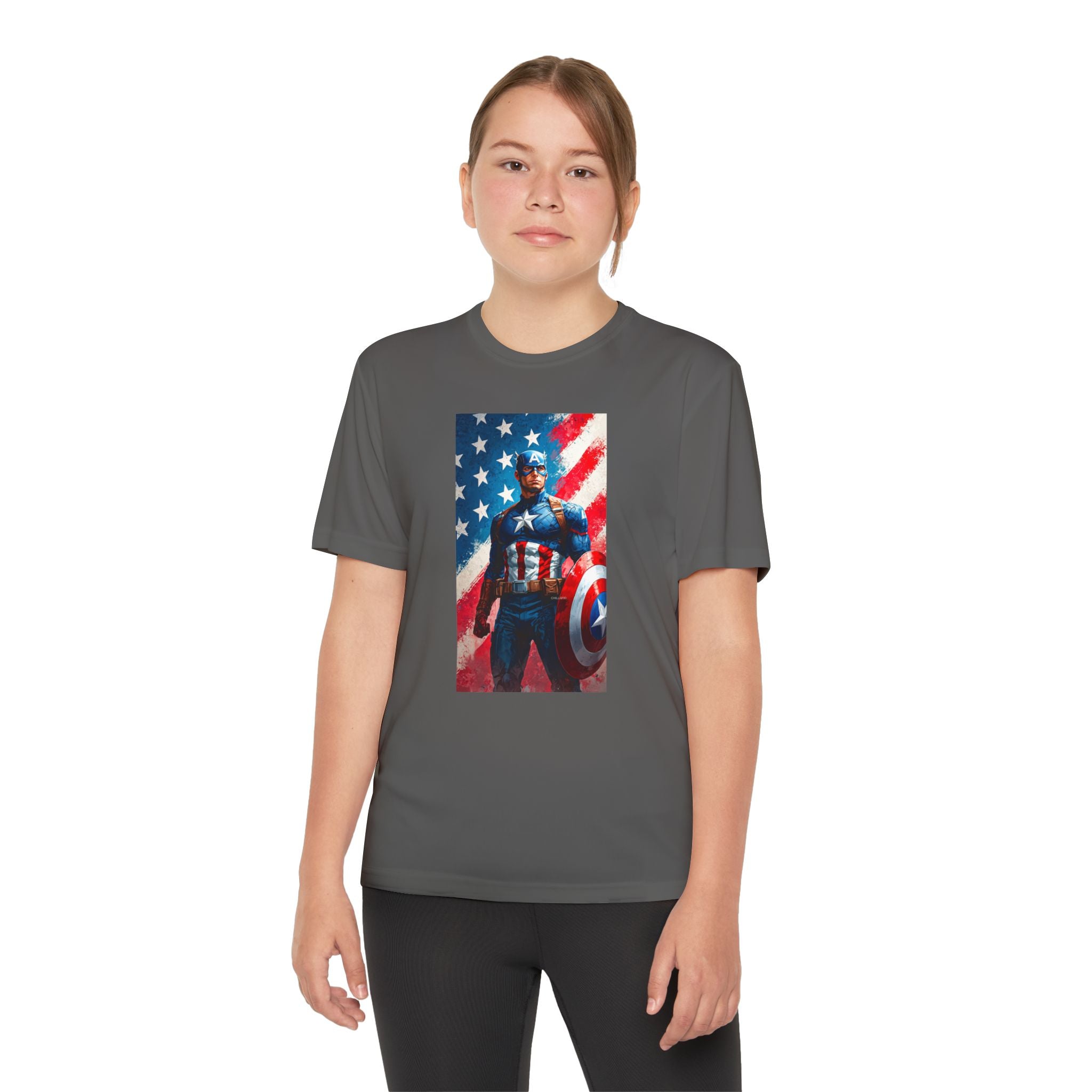 Captain America Superhero Marvel Patriotic, Kids Graphic T-Shirt, Boys Hero Top, Girls Comic Book Clothing, Birthday