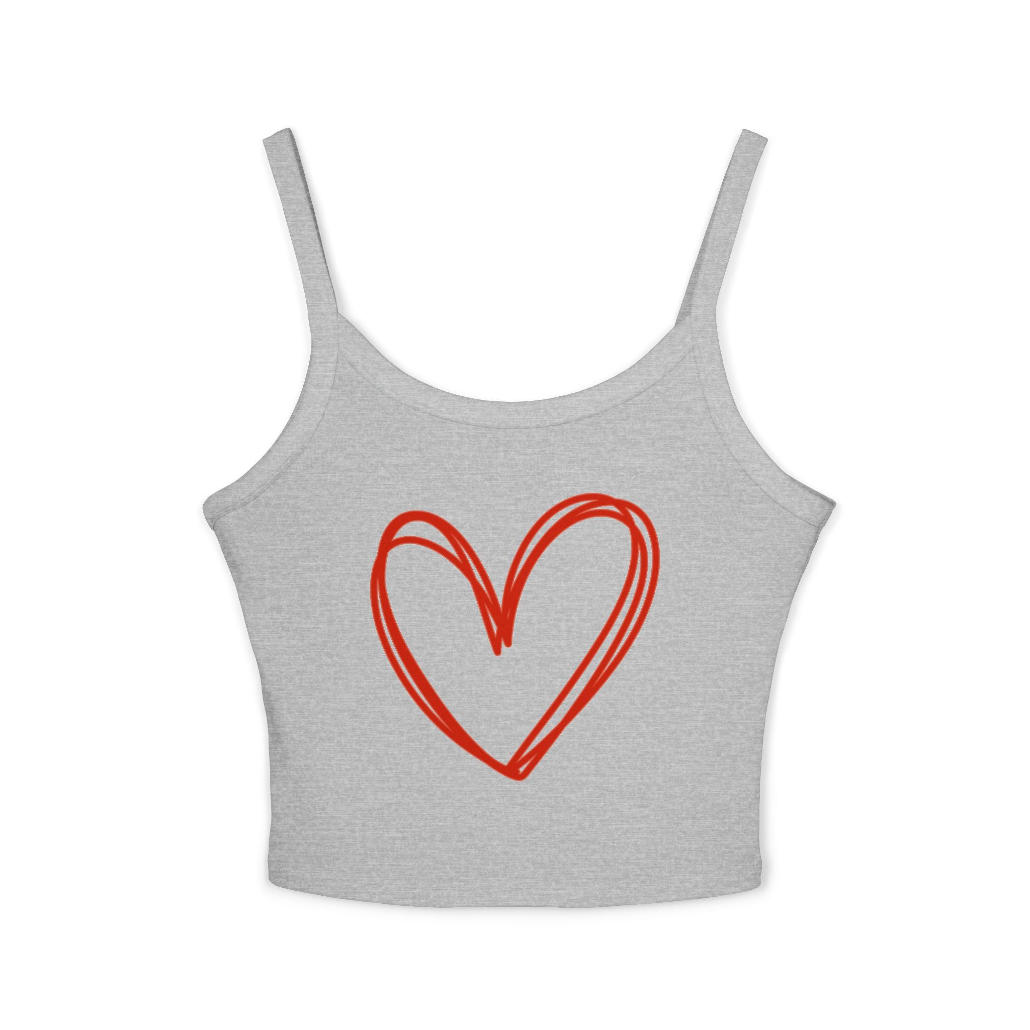 Heart Tank Top, Love Cami, Valentine's Day Shirt, Romantic Sleeveless Tee, Women's Summer Blouse, Cute Spaghetti Strap Tank
