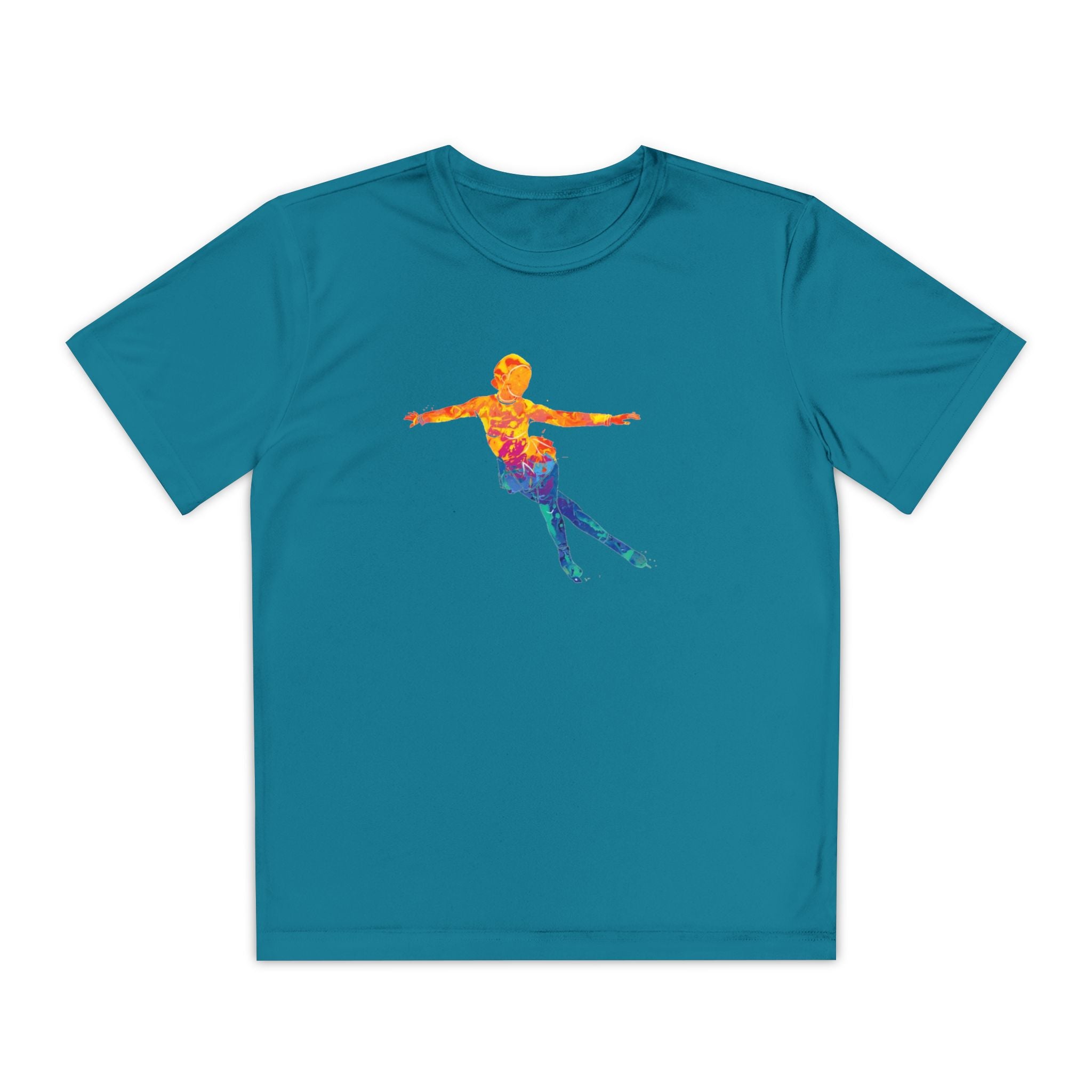 Ice Skating Youth Sports Graphic Tee, Cool Athletic Shirt for Kids, Perfect for Sports Events, Team Spirit, Birthday Gift, Summer Activities