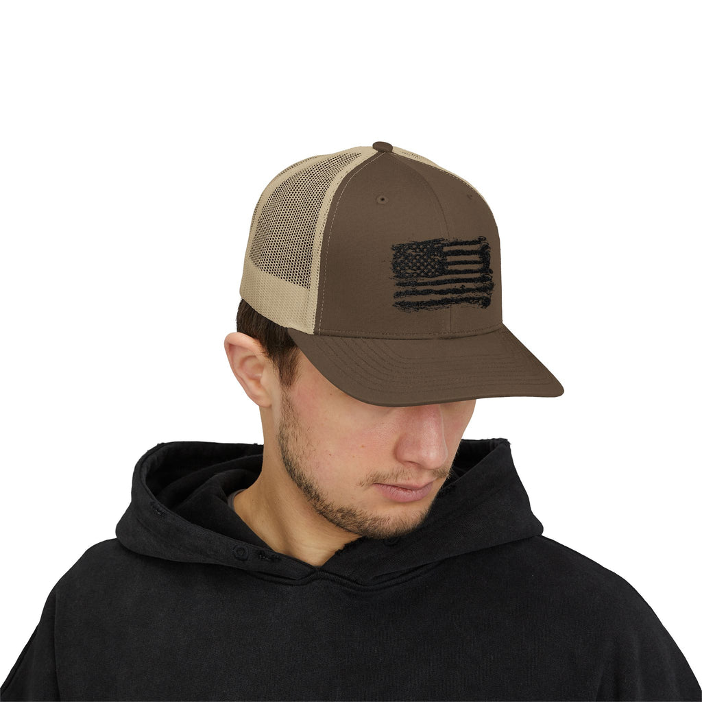Patriotic Flag Snapback Trucker Cap, American Flag Hat, Outdoor Cap, Casual Wear, Gift for Dad, 4th of July Apparel