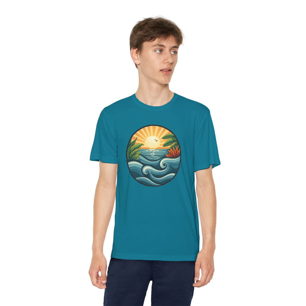 Beach Shirt Youth Competitor Tee, Kids Surf Tee, Summer Vacation Top, Ocean Lover T-Shirt, Coastal Clothing