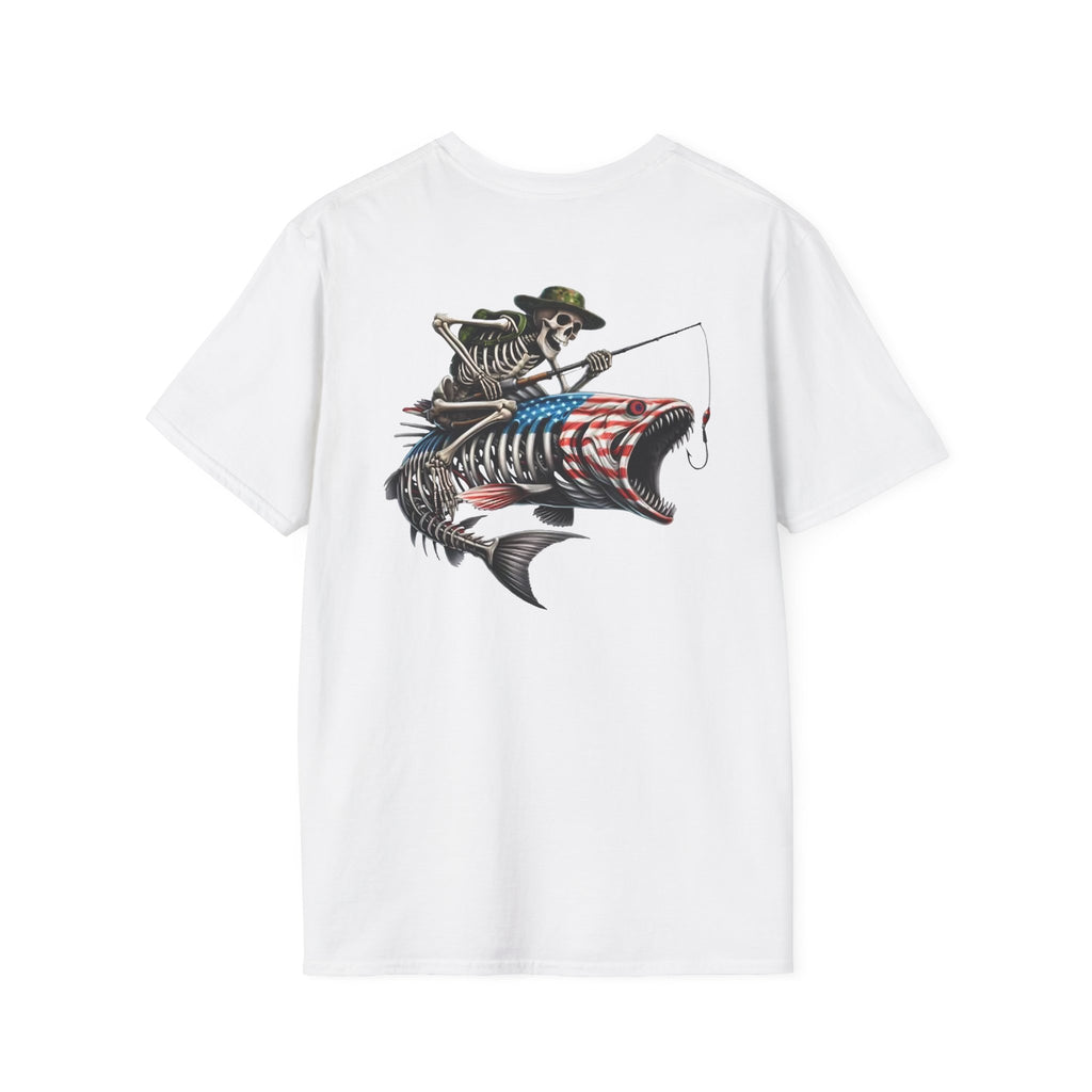 Patriotic Fishing Tshirt, American Flag Tee, 4th of July Shirt, USA Independence Day Top, Patriotic Graphic Tee, Unisex Patriotic