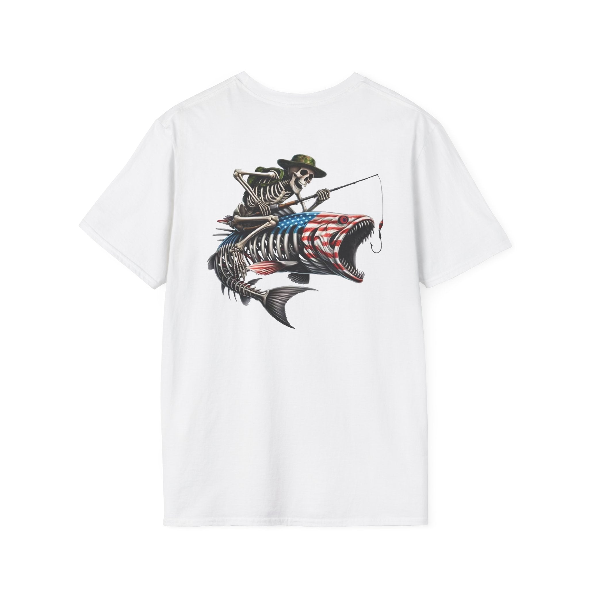 Patriotic Fishing Tshirt, American Flag Tee, 4th of July Shirt, USA Independence Day Top, Patriotic Graphic Tee, Unisex Patriotic