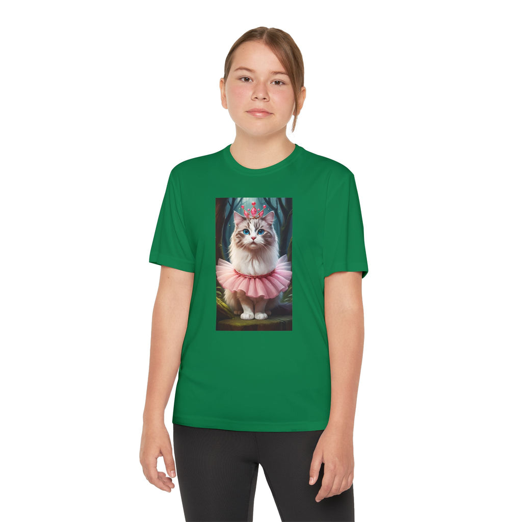 Graphic Tee, Cute Cartoon Kitten, Kids Animal Lover Shirt, Kitty Princess Design, Youth Tee for Girls and Boys, Funny Cat Shirt, Gift for