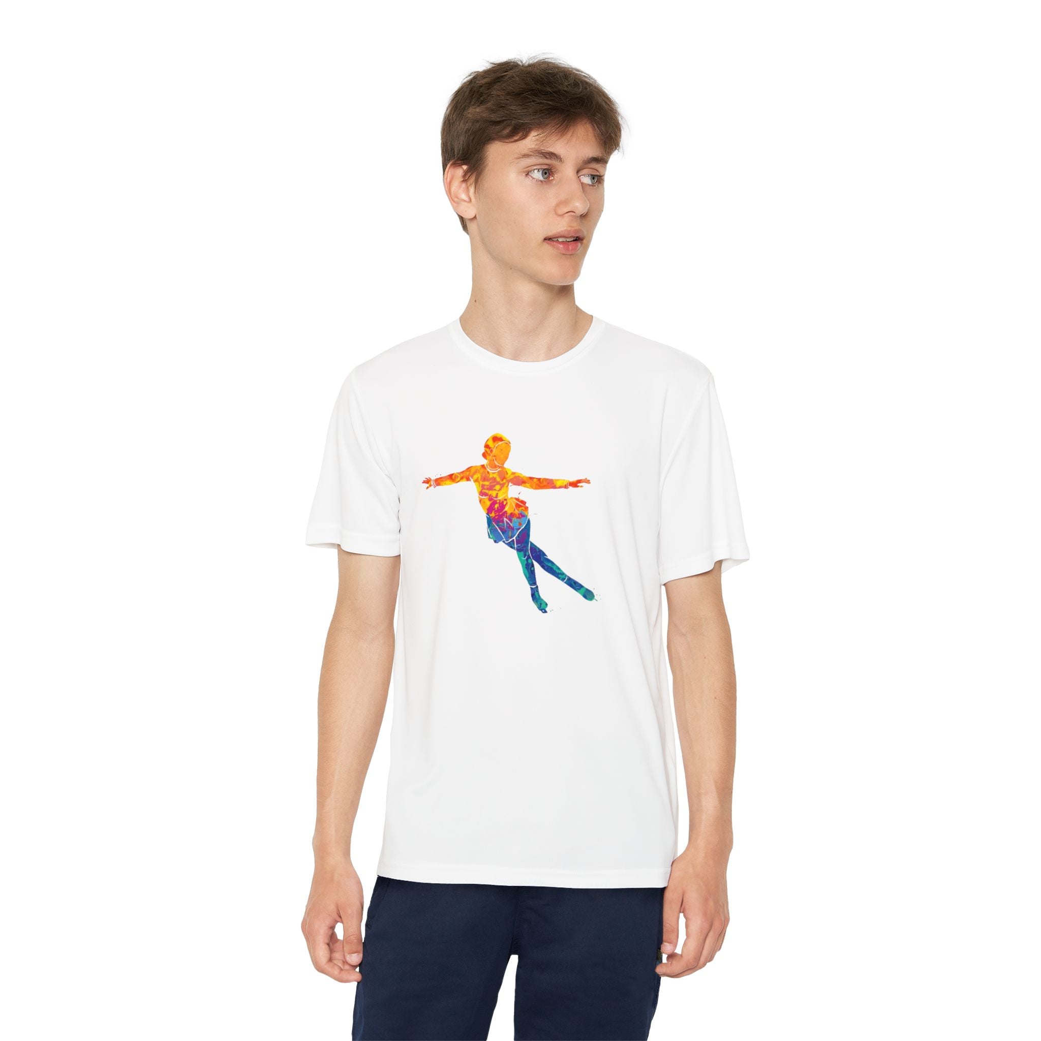 Ice Skating Youth Sports Graphic Tee, Cool Athletic Shirt for Kids, Perfect for Sports Events, Team Spirit, Birthday Gift, Summer Activities