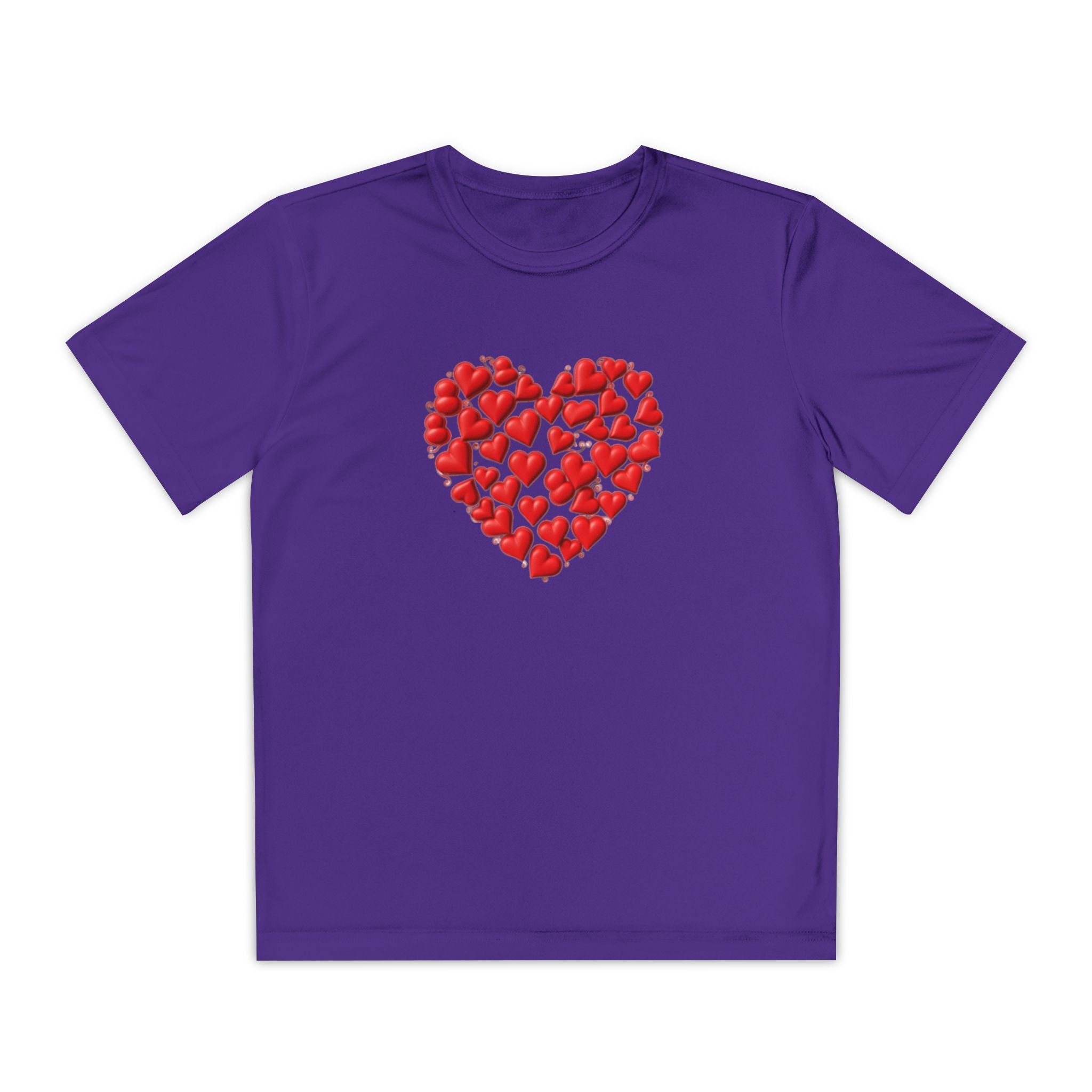 Heart Youth T-Shirt Sports Graphic Tee, Cool Athletic Shirt for Kids, Perfect for Sports Events, Team Spirit