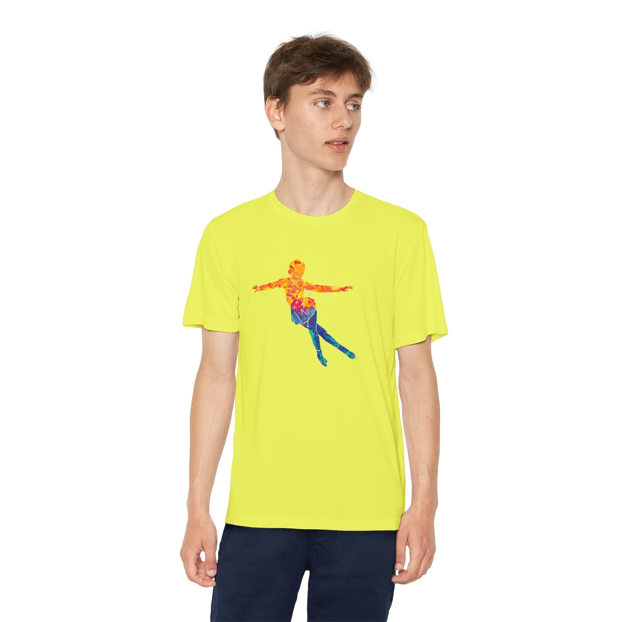 Ice Skating Youth Sports Graphic Tee, Cool Athletic Shirt for Kids, Perfect for Sports Events, Team Spirit, Birthday Gift, Summer Activities