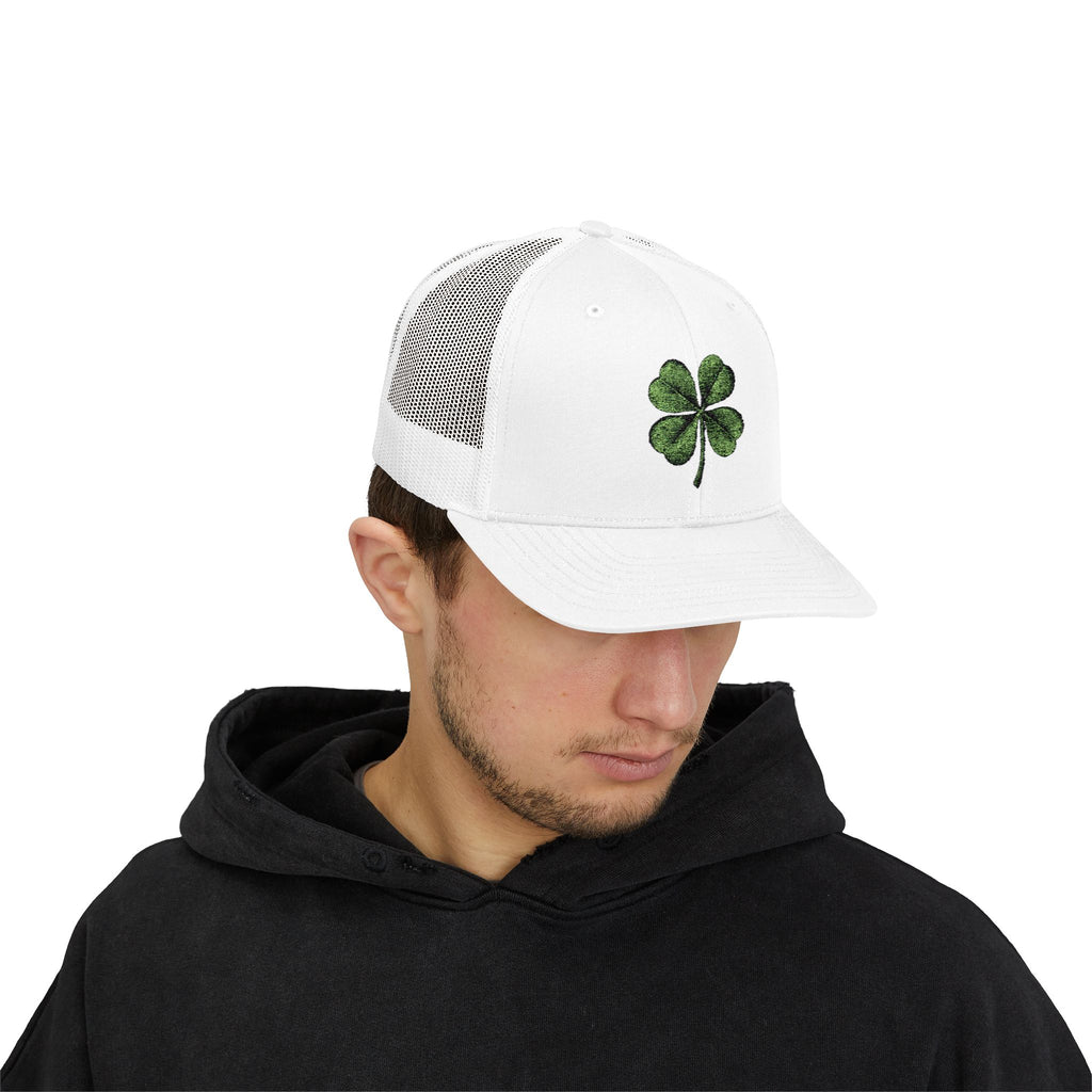 St. Patrick's Day Lucky 4-Leaf Clover Snapback Trucker Cap