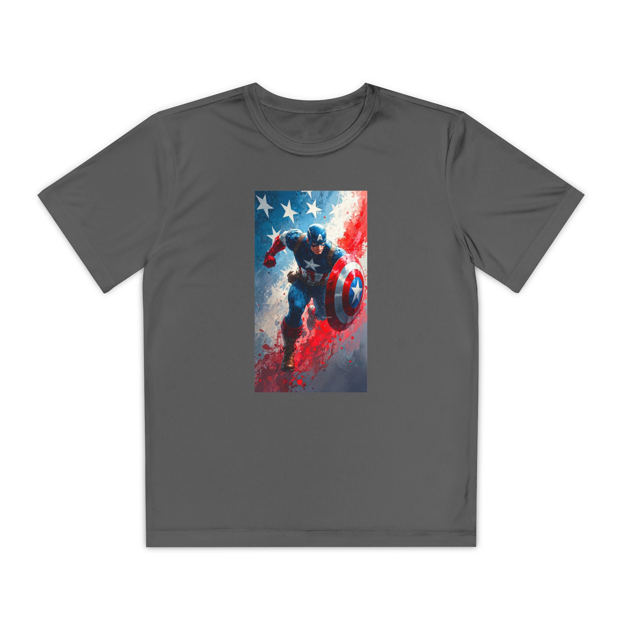 Captain America Superhero Marvel Patriotic, Kids Graphic T-Shirt, Boys Hero Top, Girls Comic Book Clothing, Birthday