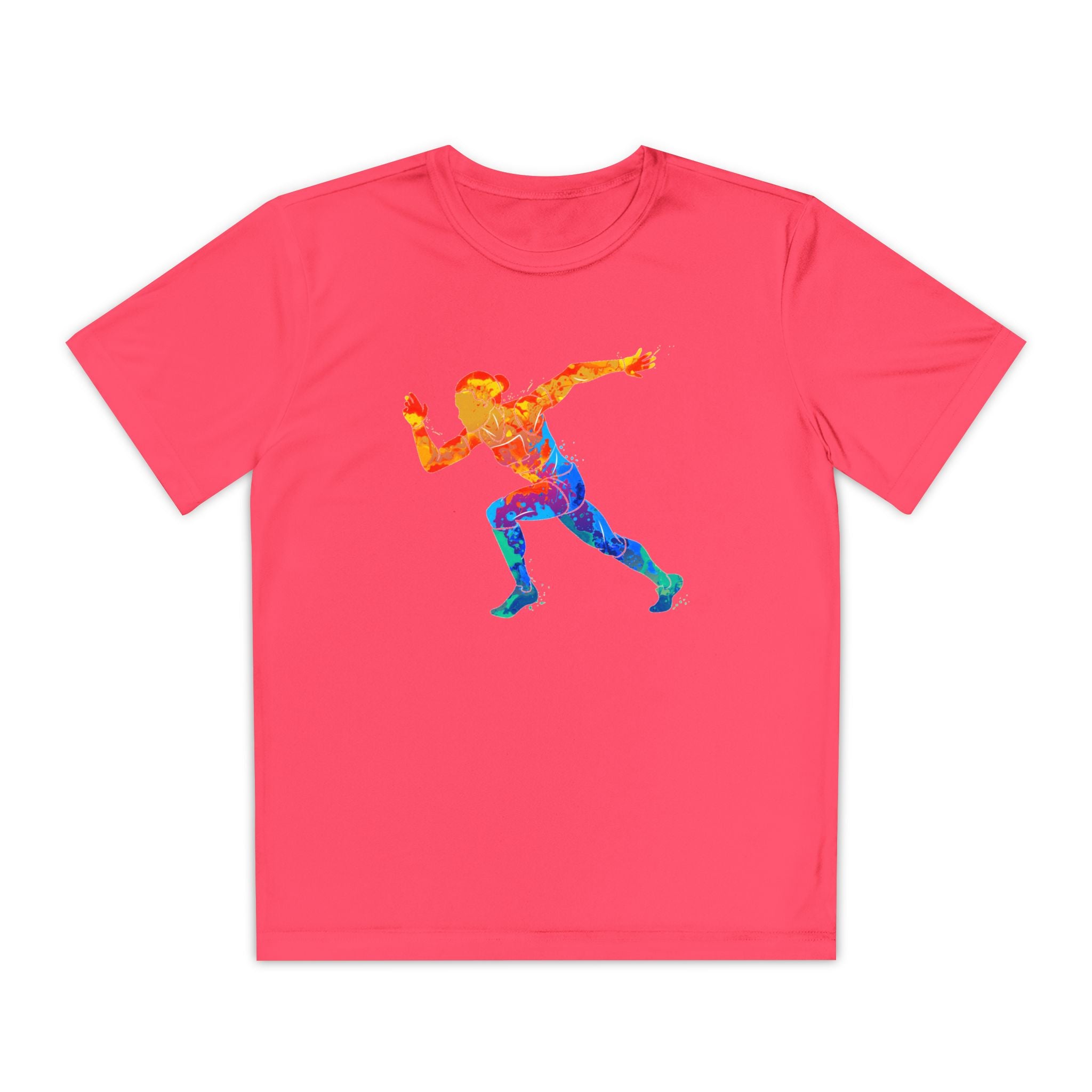 Running Youth T-Shirt Sports Graphic Tee, Cool Athletic Shirt for Kids, Perfect for Sports Events, Team Spirit