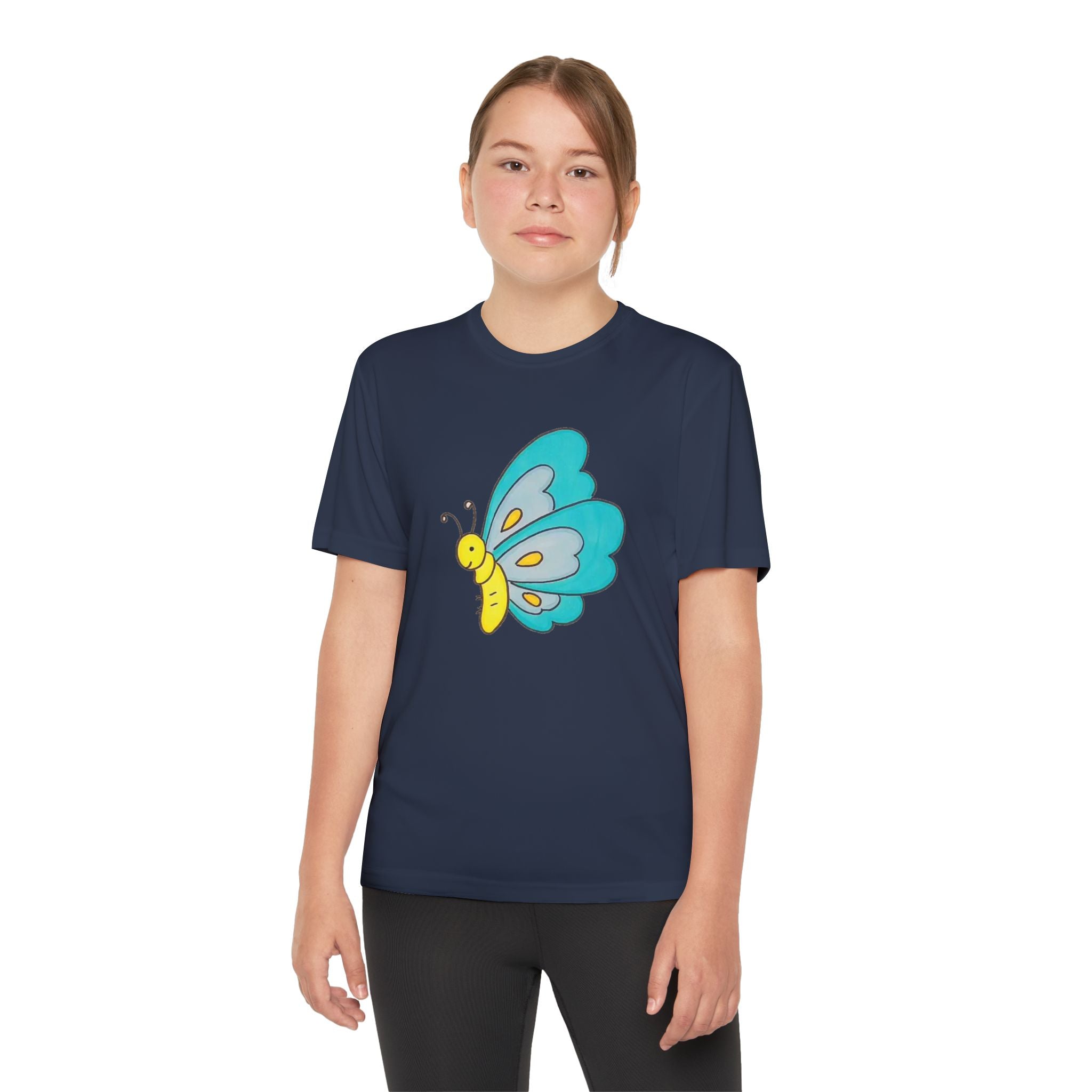 Butterffy Youth T-Shirt Sports Graphic Tee, Cool Athletic Shirt for Kids, Perfect for Sports Events, Team Spirit
