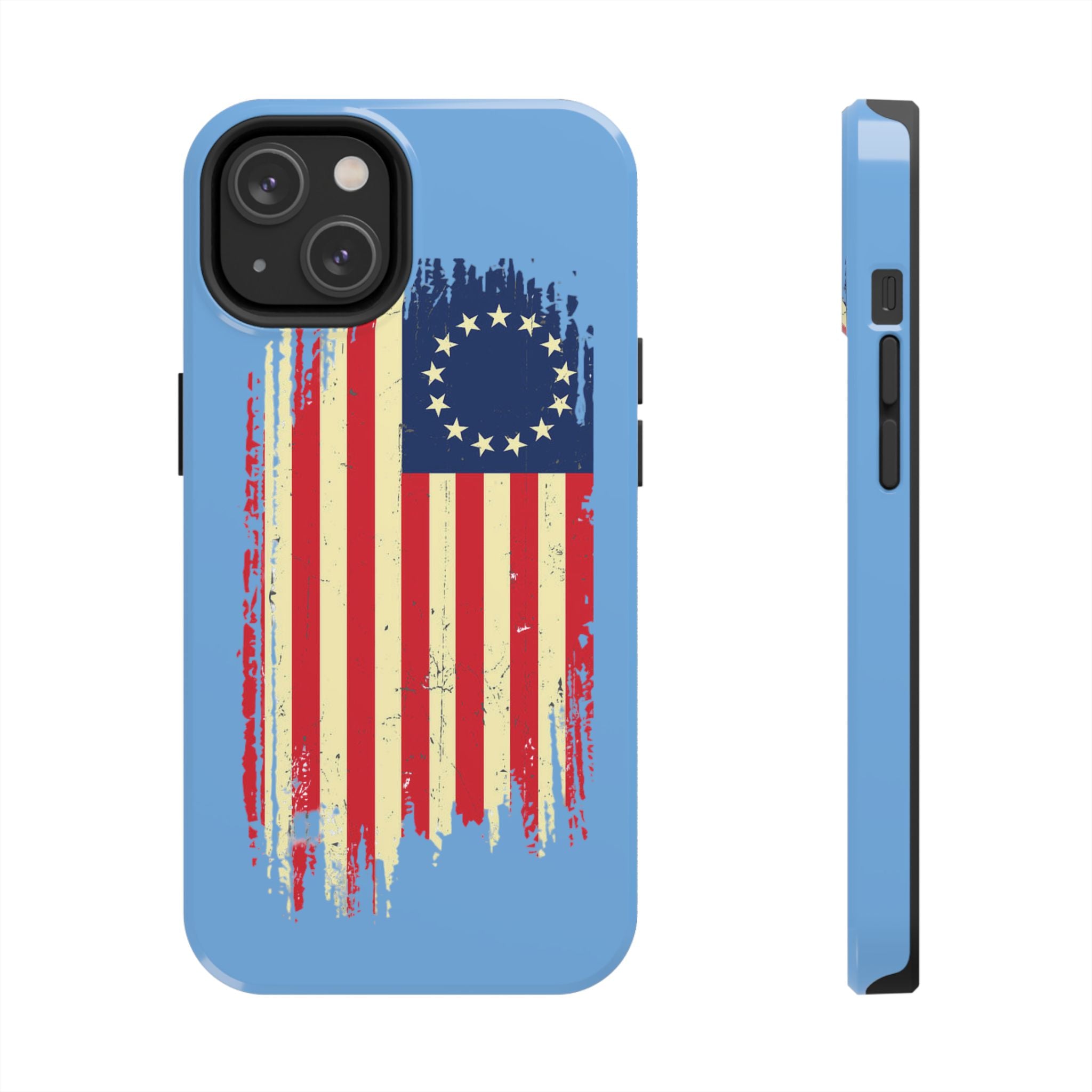 Patriotic Phone Cases with Vintage Flag Design, Tough Case for Independence Day, Memorial Day, 4th of July, Gift for Veterans, USA Pride