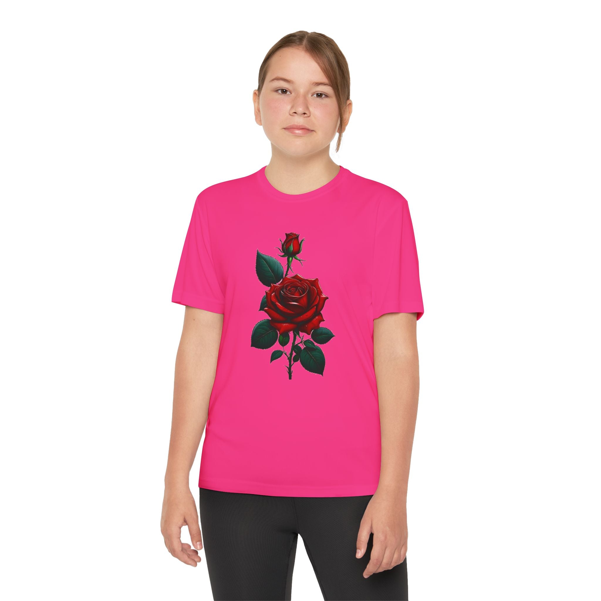 Flower Youth Tshirt, Girls Floral Tee, Kids Spring Shirt, Children's Botanical Top, Teen Blossom T-Shirt