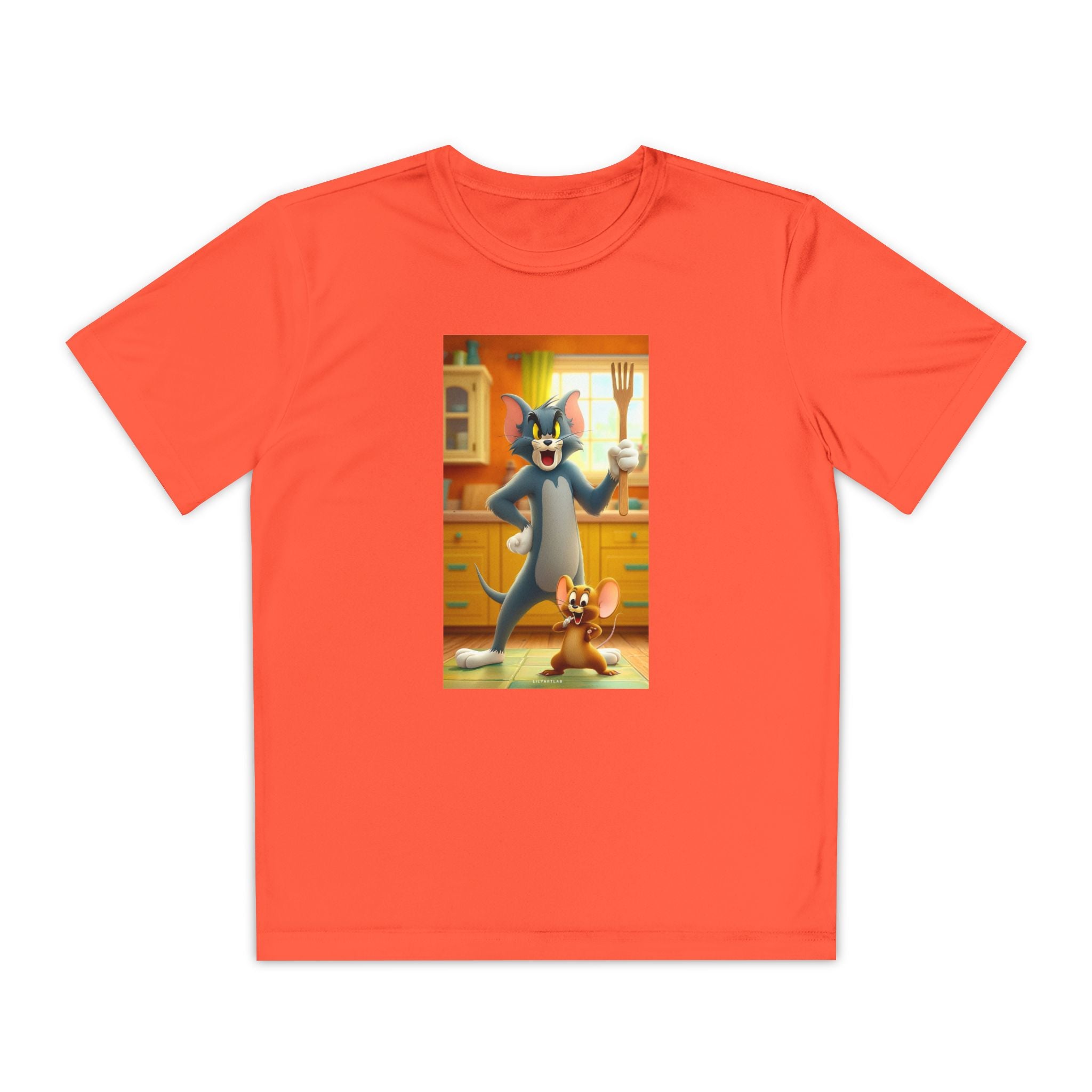 Youth Competitor Tee with Tom And Jerry design, Cartoon Graphic Kid's T-Shirt, Kids Tee, Children's Clothing, Funny Tee for Boys and Girls