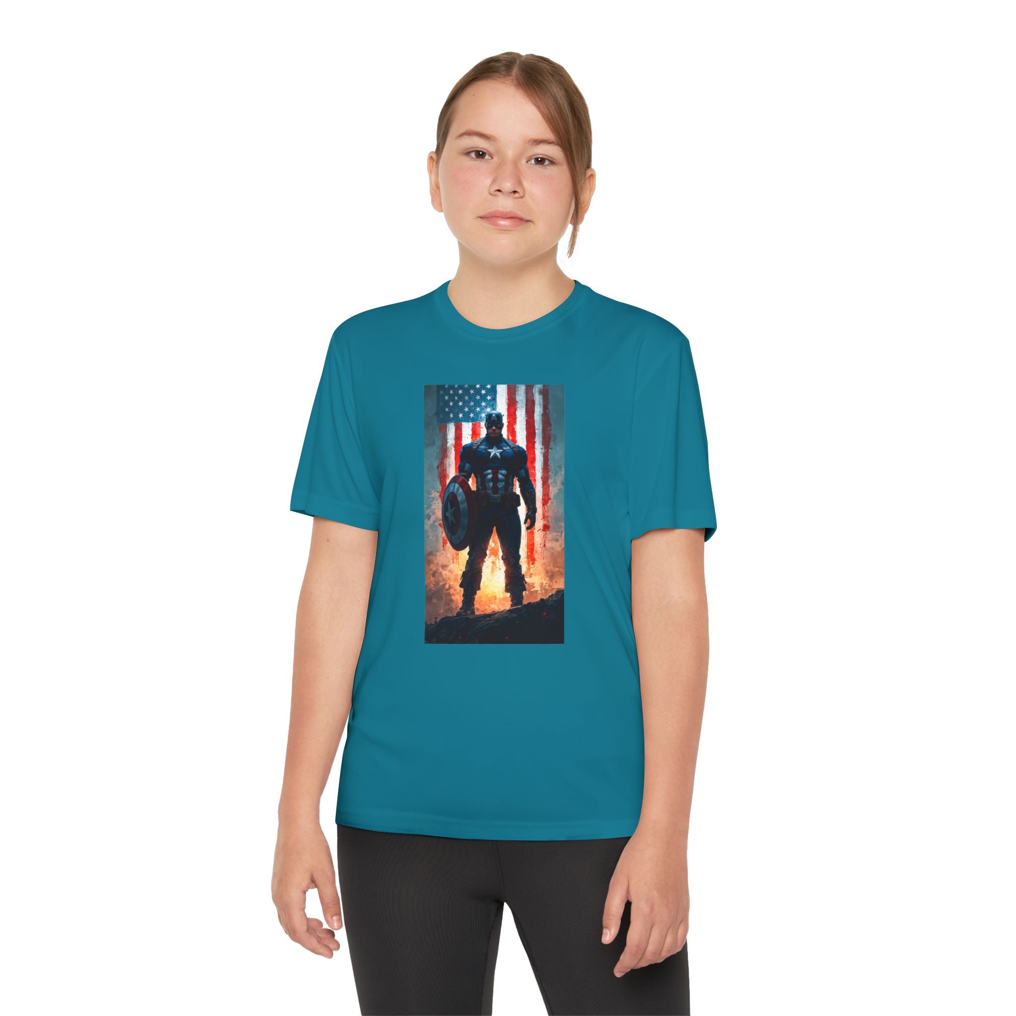 Captain America Superhero Marvel Patriotic, Kids Graphic T-Shirt, Boys Hero Top, Girls Comic Book Clothing, Birthday