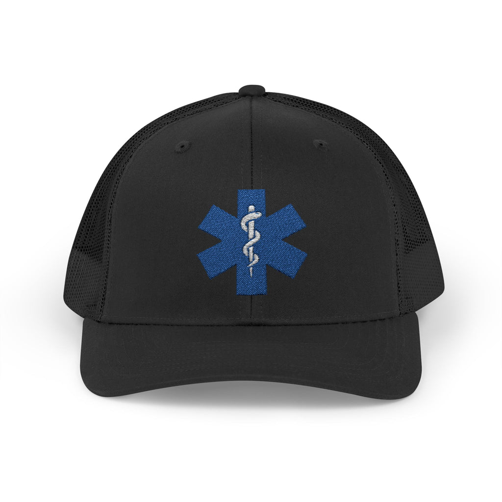 Paramedic Snapback Trucker Cap with Thin Red Line Design, Ideal for First Responders, Supportive Gifts, Memorials, Everyday Wear
