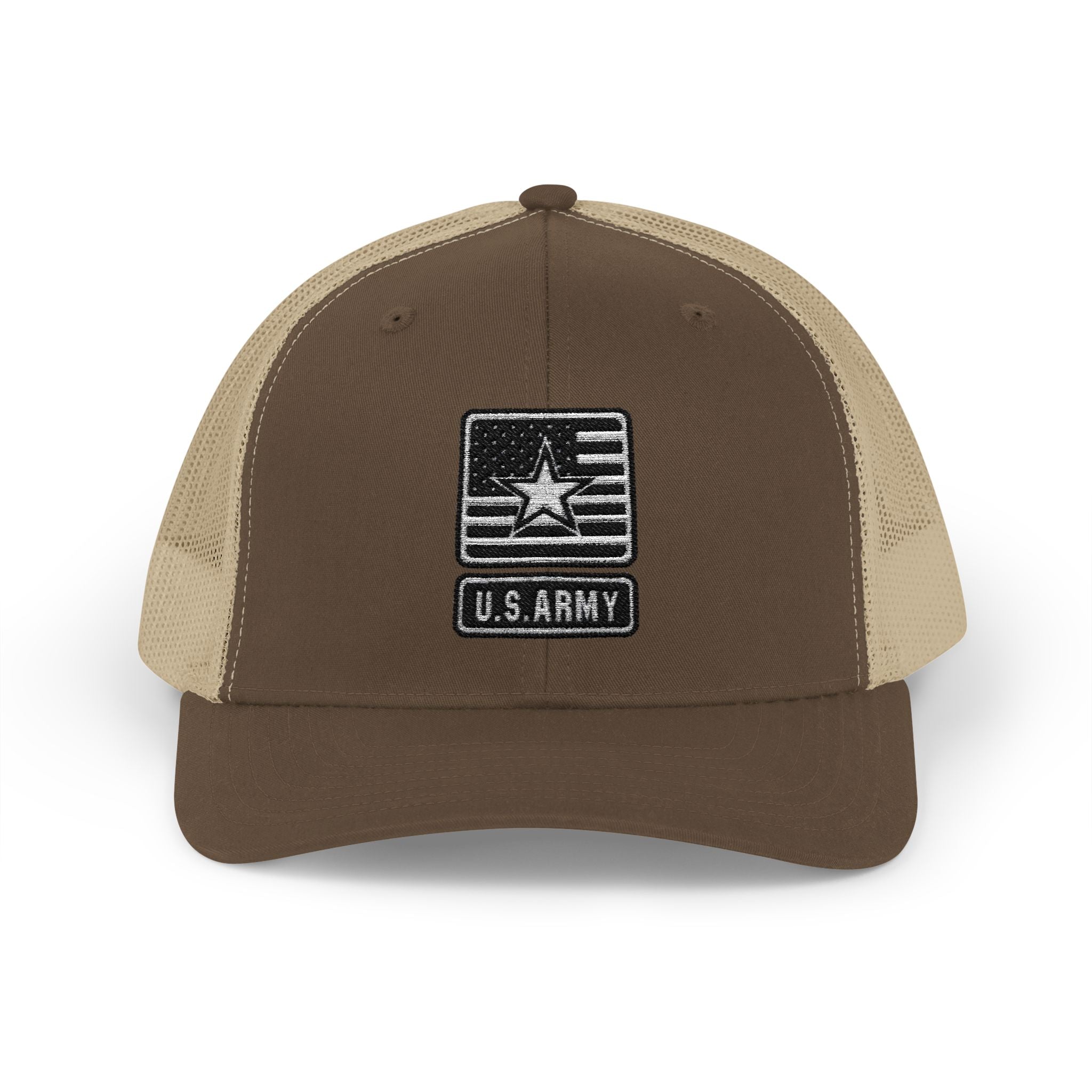 US Army Snapback Trucker Cap with Thin Red Line Design, Ideal for First Responders, Supportive Gifts, Memorials, Everyday Wear