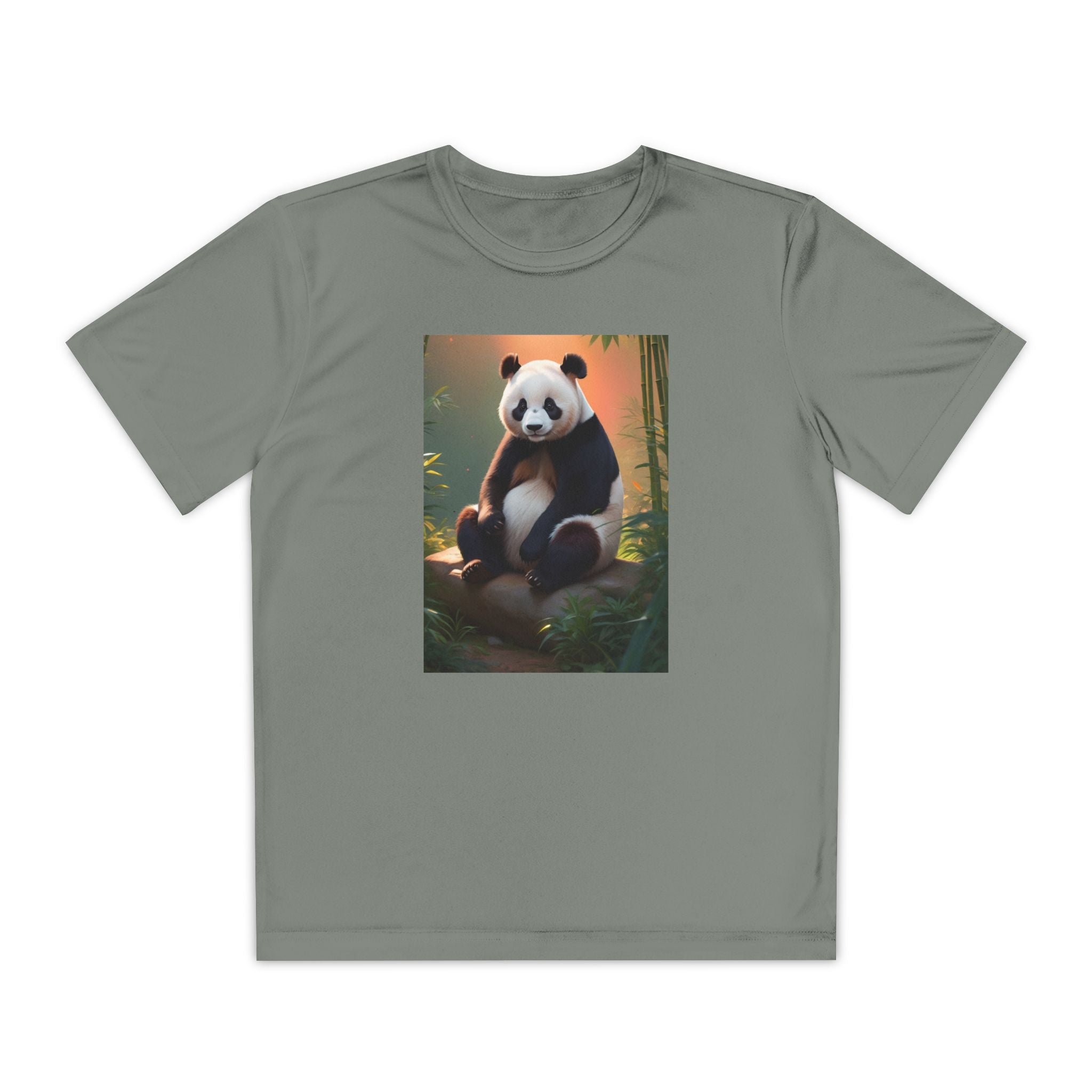 Panda Youth Tee Shirt, Kids Animal Graphic Top, Cute Black and White Tee, Children's Zoo Theme Shirt, Bamboo Bear Shirt, Kid's Nature Gift