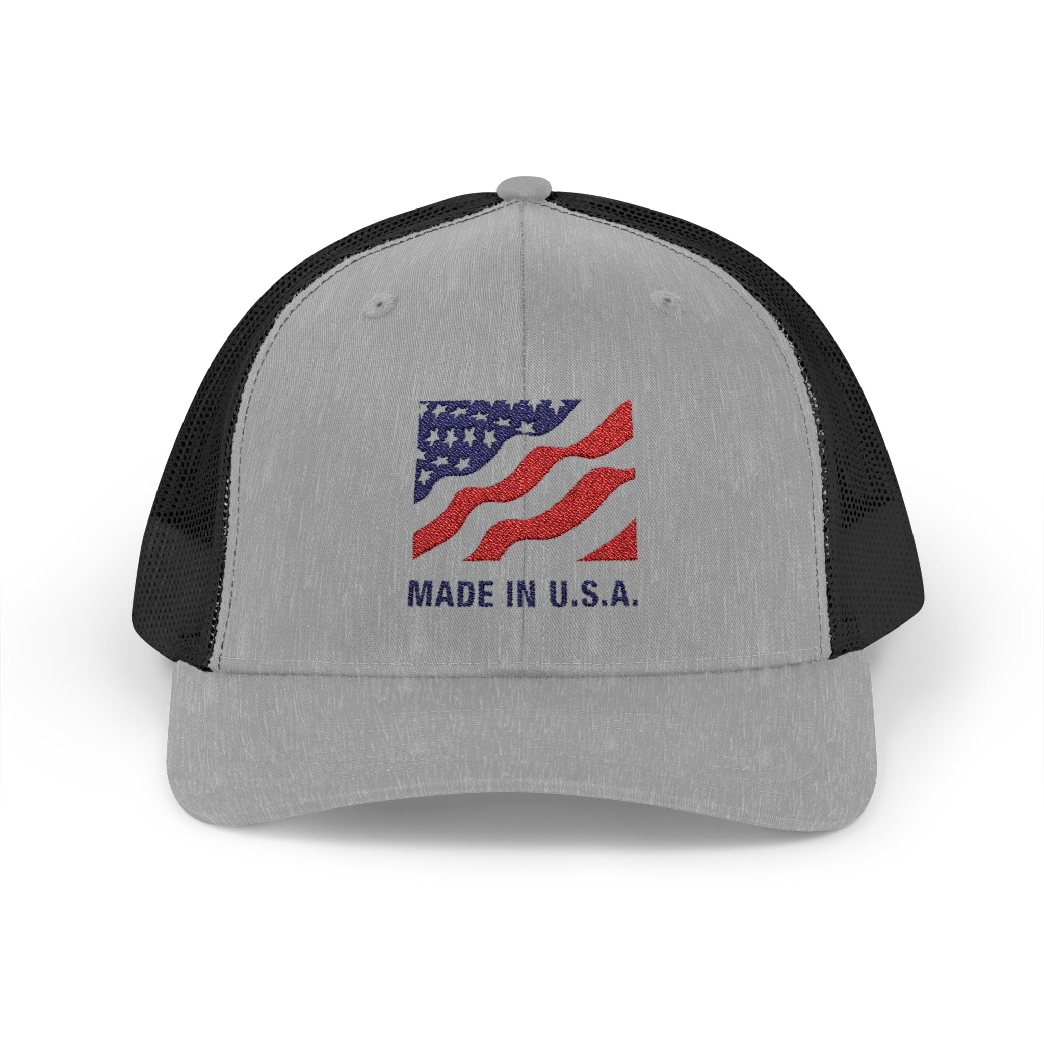 Made In The USA Snapback Trucker Cap with Thin Red Line Design, Ideal for First Responders, Supportive Gifts, Memorials, Everyday Wear