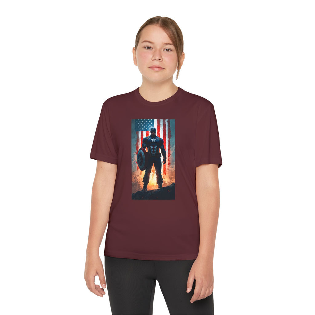 Captain America Superhero Marvel Patriotic, Kids Graphic T-Shirt, Boys Hero Top, Girls Comic Book Clothing, Birthday