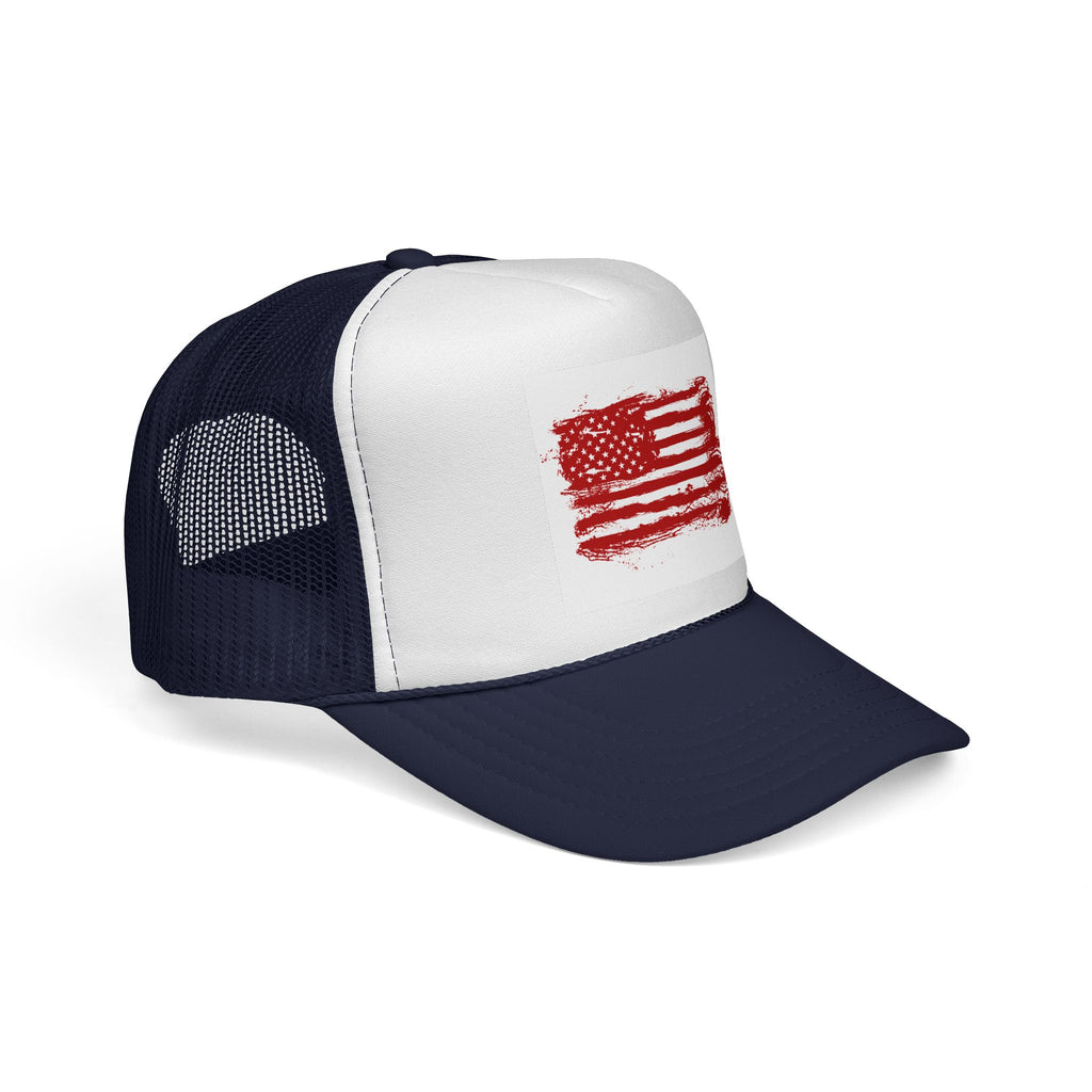 Patriotic Trucker Cap with American Flag Design, USA Hat, Summer Fashion, Outdoors Gear, Gift for Veterans, BBQ, 4th of July