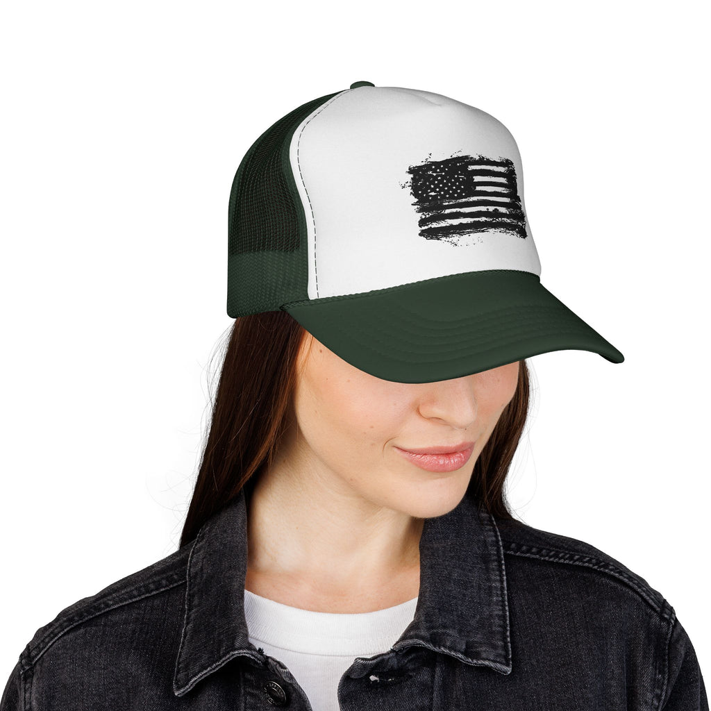 Patriotic Trucker Cap with American Flag Design, USA Hat, Summer Fashion, Outdoors Gear, Gift for Veterans, BBQ, 4th of July